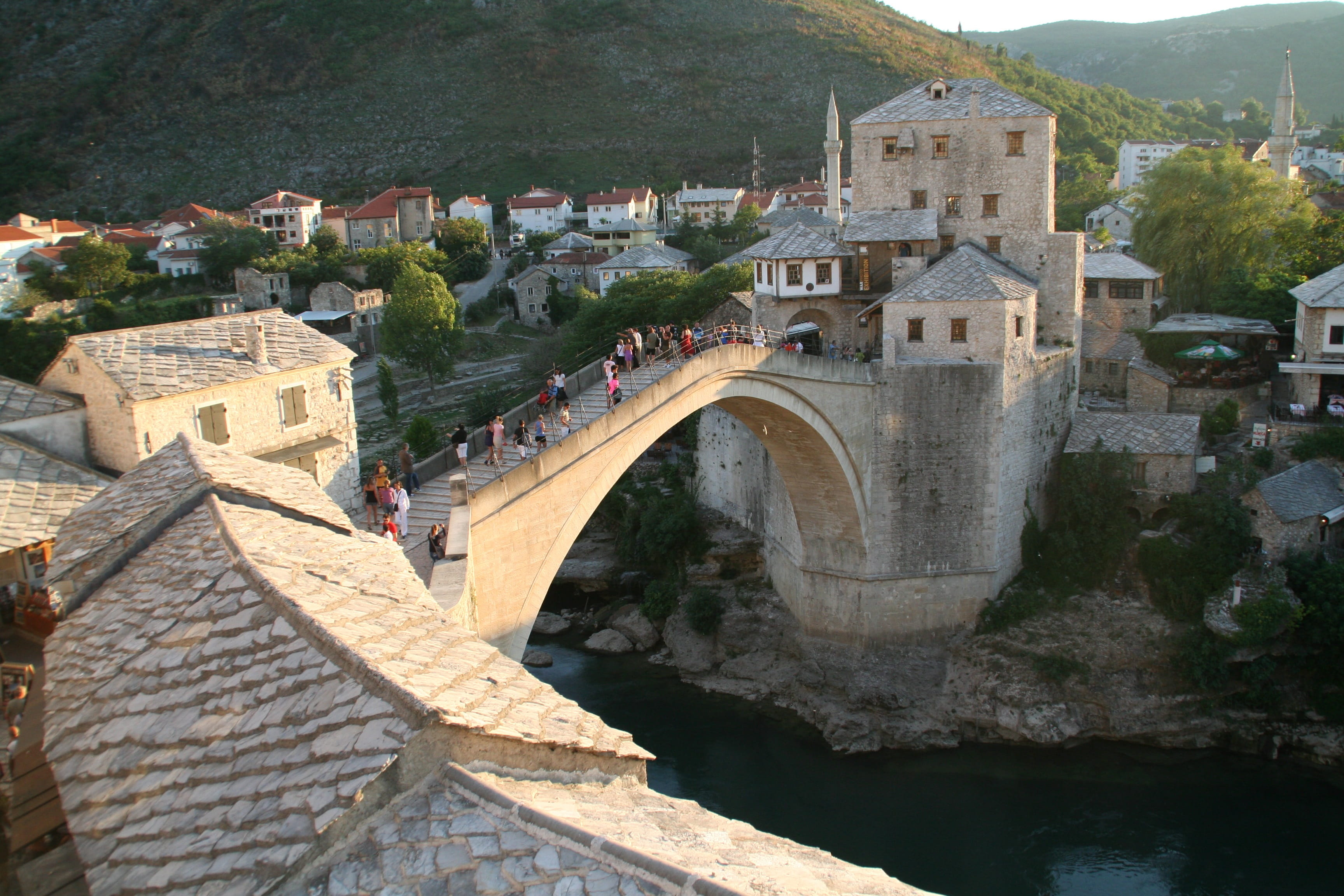 bosnia and herzegovina, tree, river, outdoors, connection, nature, Ottoman, building, history, water, Old Bridge, river neretva, arch, the past, Mostar, HD Wallpaper