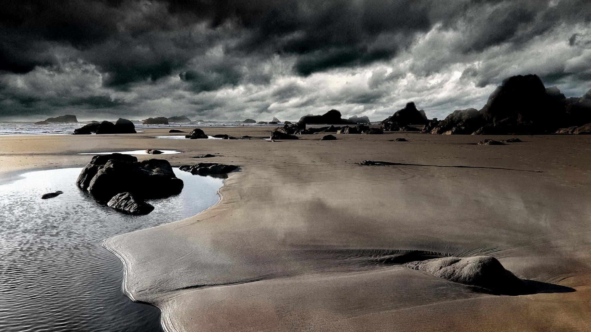 sand, nature, environment, water, beach, idyllic, landscape, beauty in nature, tranquility, non-urban scene, nature hd  for pc download 1920x1080, 1080P, HD Wallpaper