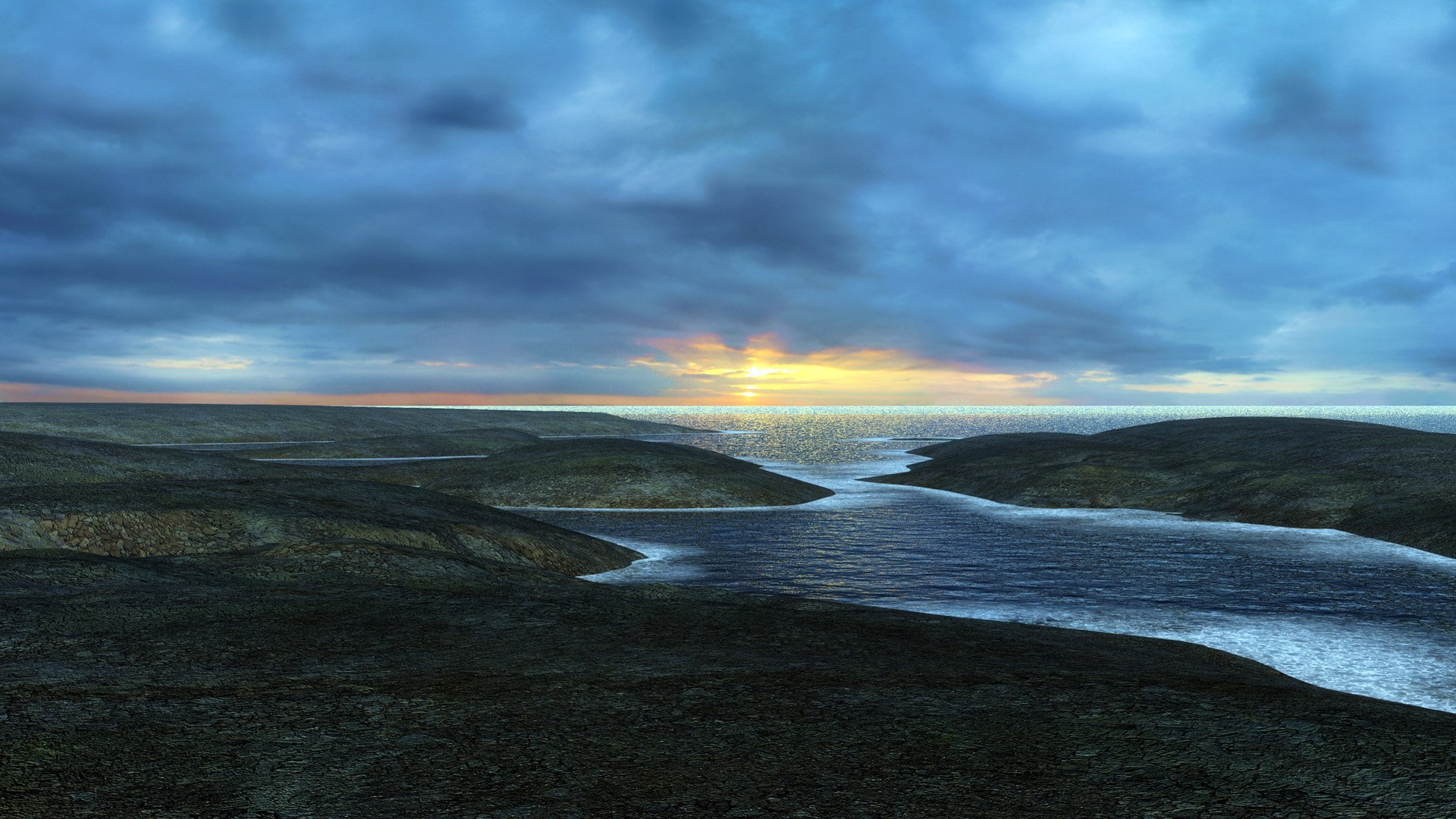 beach, sky, nature, tranquil scene, outdoors, non-urban scene, sunset, water, nature hd  for pc download 1920x1080, land, sea, cloud - sky, scenics - nature, HD Wallpaper