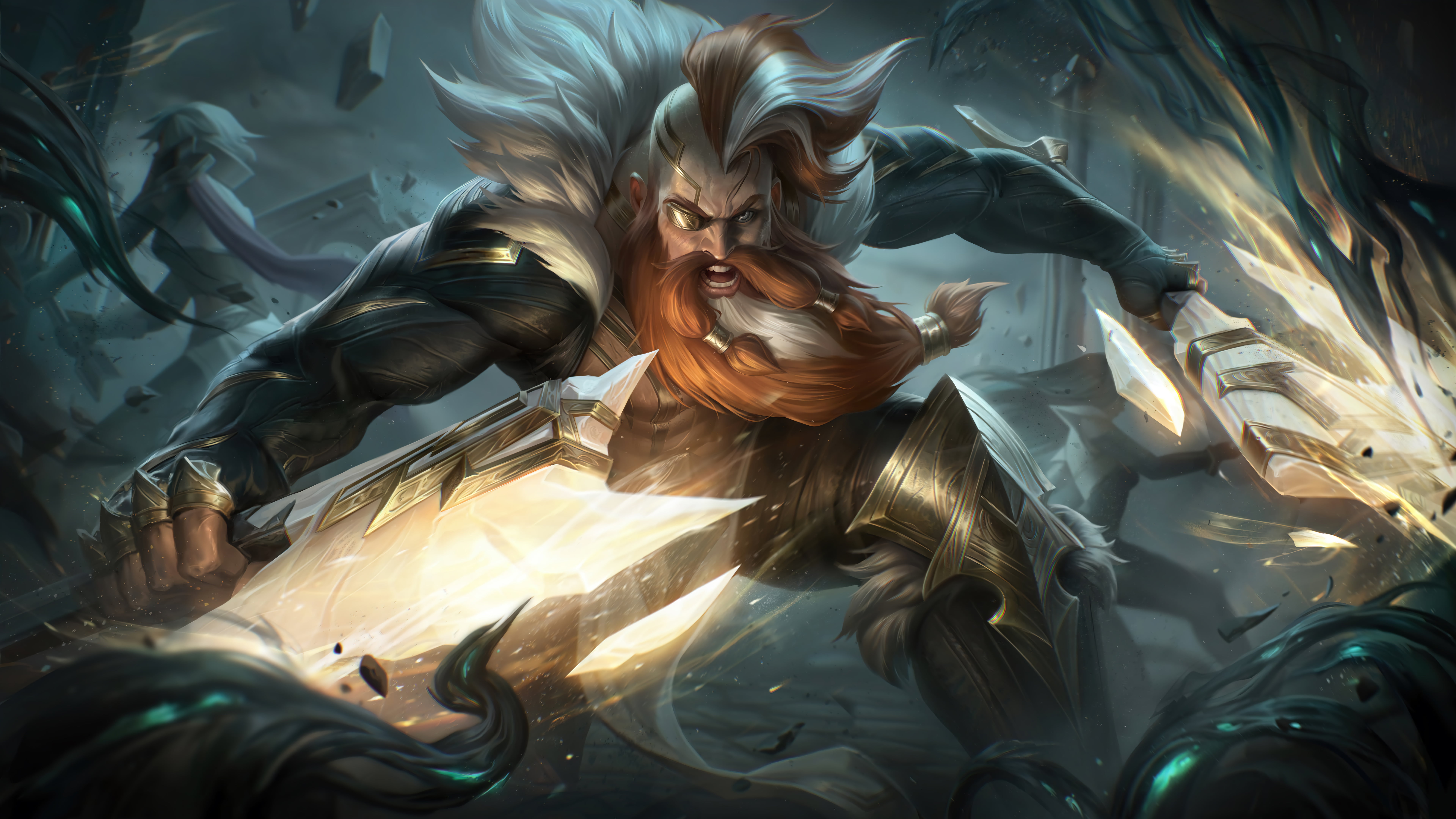 Olaf (League of Legends), League of Legends, digital art, Olaf, 8K, Riot Games, viking, jungle, Sentinel, 4K, HD Wallpaper