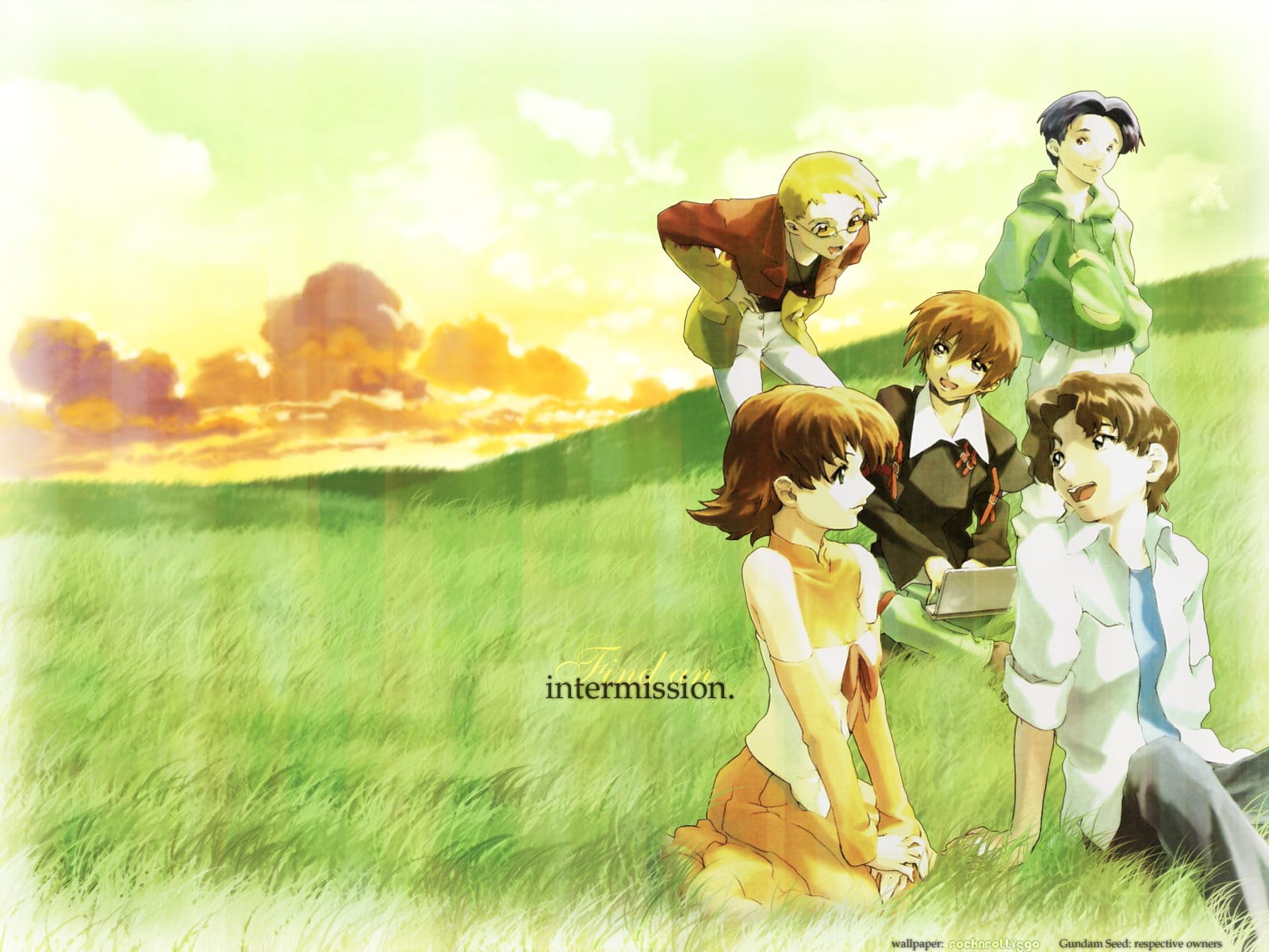 full length, daughter, nature, togetherness, grass, women, 720P, parent, son, men, boys, males, child, Mobile Suit Gundam SEED, mother, sky, childhood, HD Wallpaper