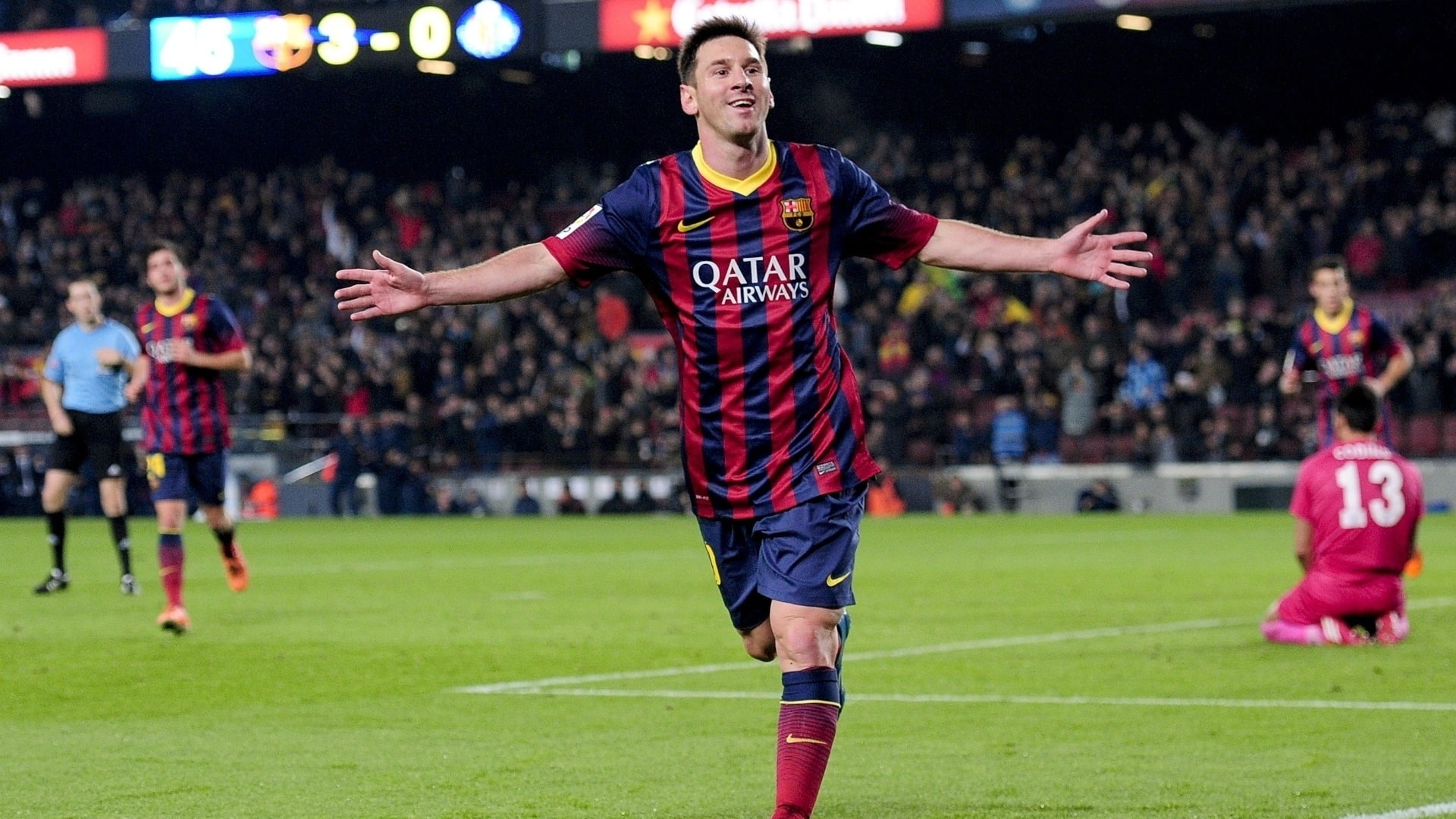del, lionel messi, barcelona, soccer, copa, messi, rey, 1080P, HD Wallpaper