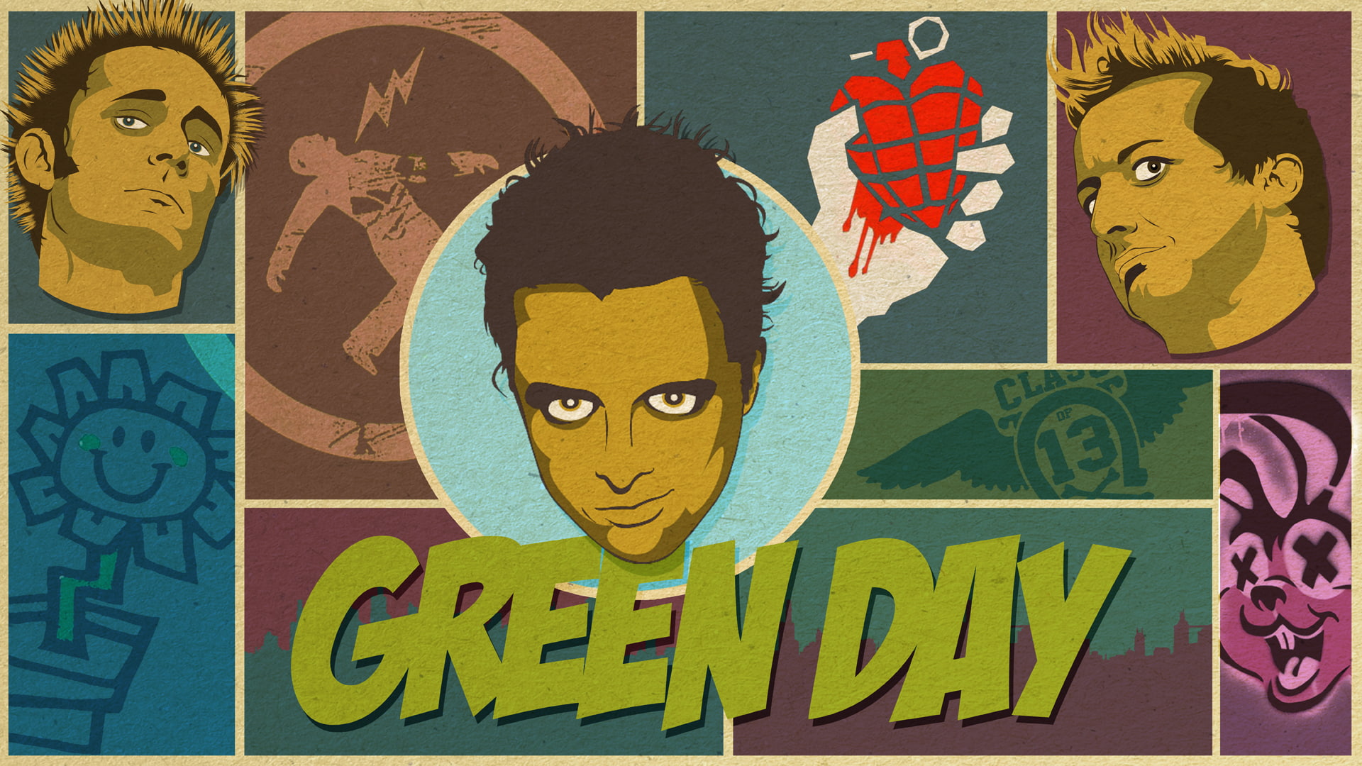 day, 1080P, bands, punk, green, groups, HD Wallpaper