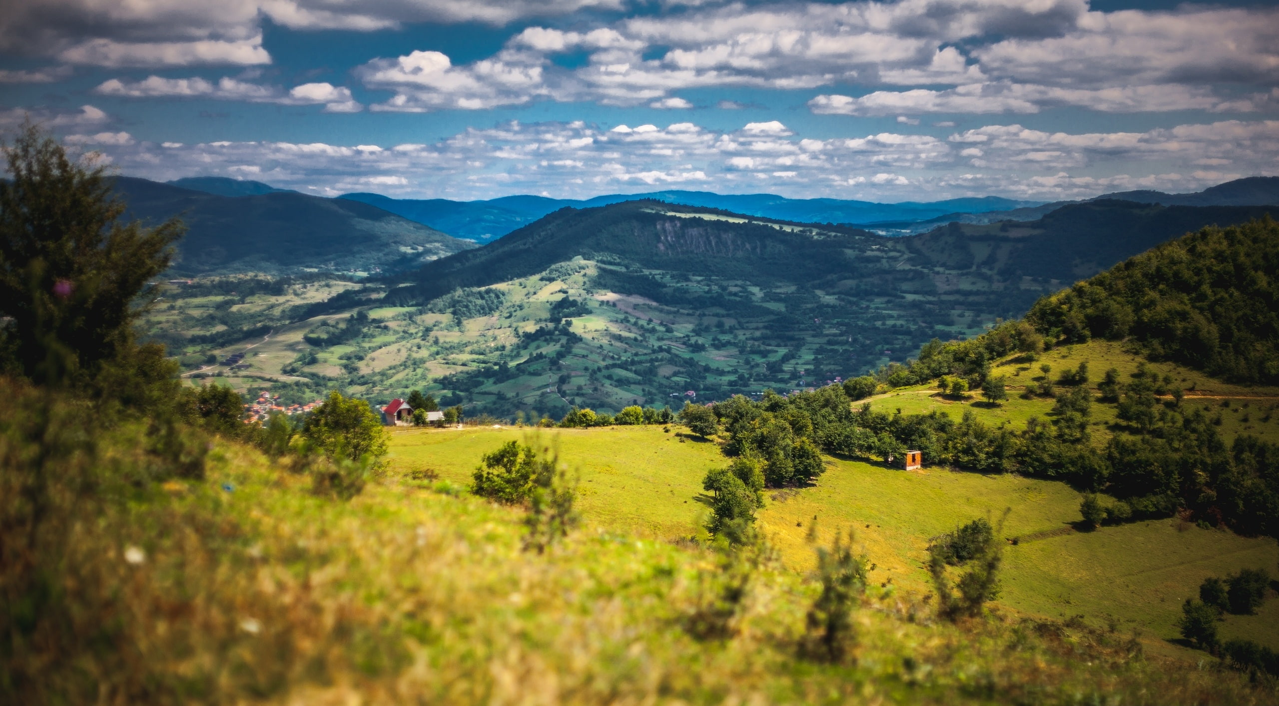 idyllic, 2K, cloud - sky, scenics - nature, green, day, woods, plant, mountain range, beauty in nature, rolling landscape, blue, bosna, zenica, Nature, HD Wallpaper