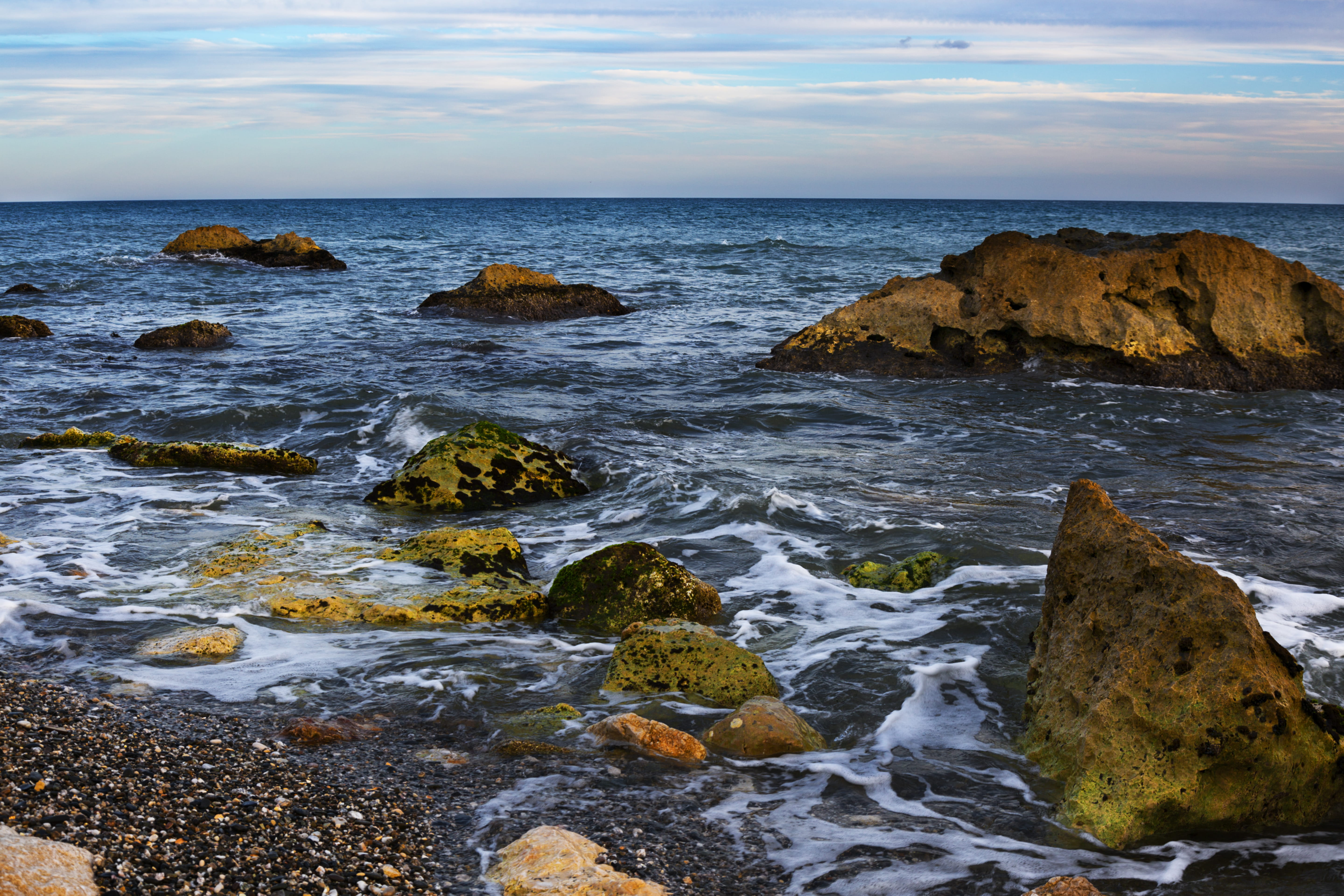 quino, cloud - sky, paseo de los canadienses, rock - object, idyllic, sea, marina, olas, 5K, tranquility, rocas, tranquil scene, spain, paisaje, outdoors, HD Wallpaper