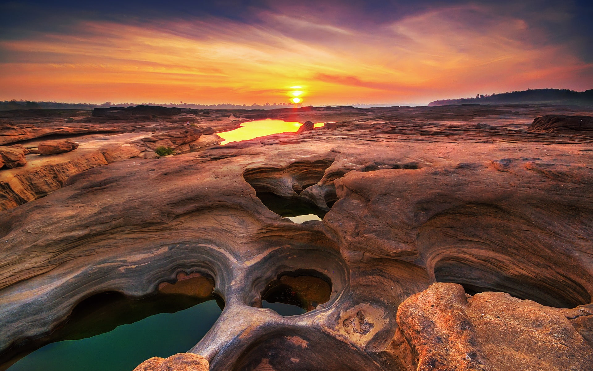 1080P, Sunset, Ratchathani, Thailand, Ubon, HD Wallpaper