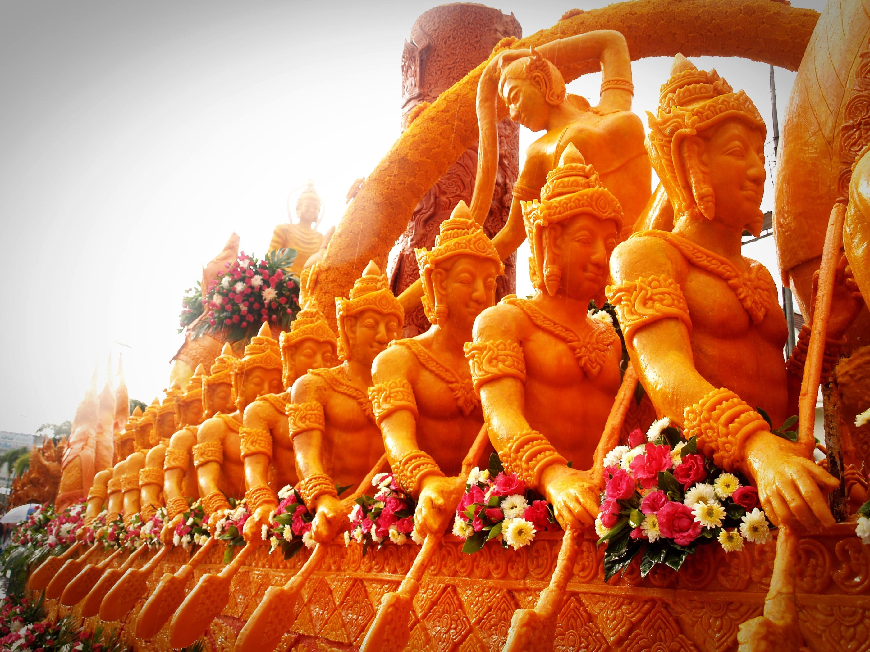 architecture, serpent, pray, year, human representation, monk, spirituality, meditation, built structure, rama, buddhist, luxury, belief, carving wax, grand, HD Wallpaper