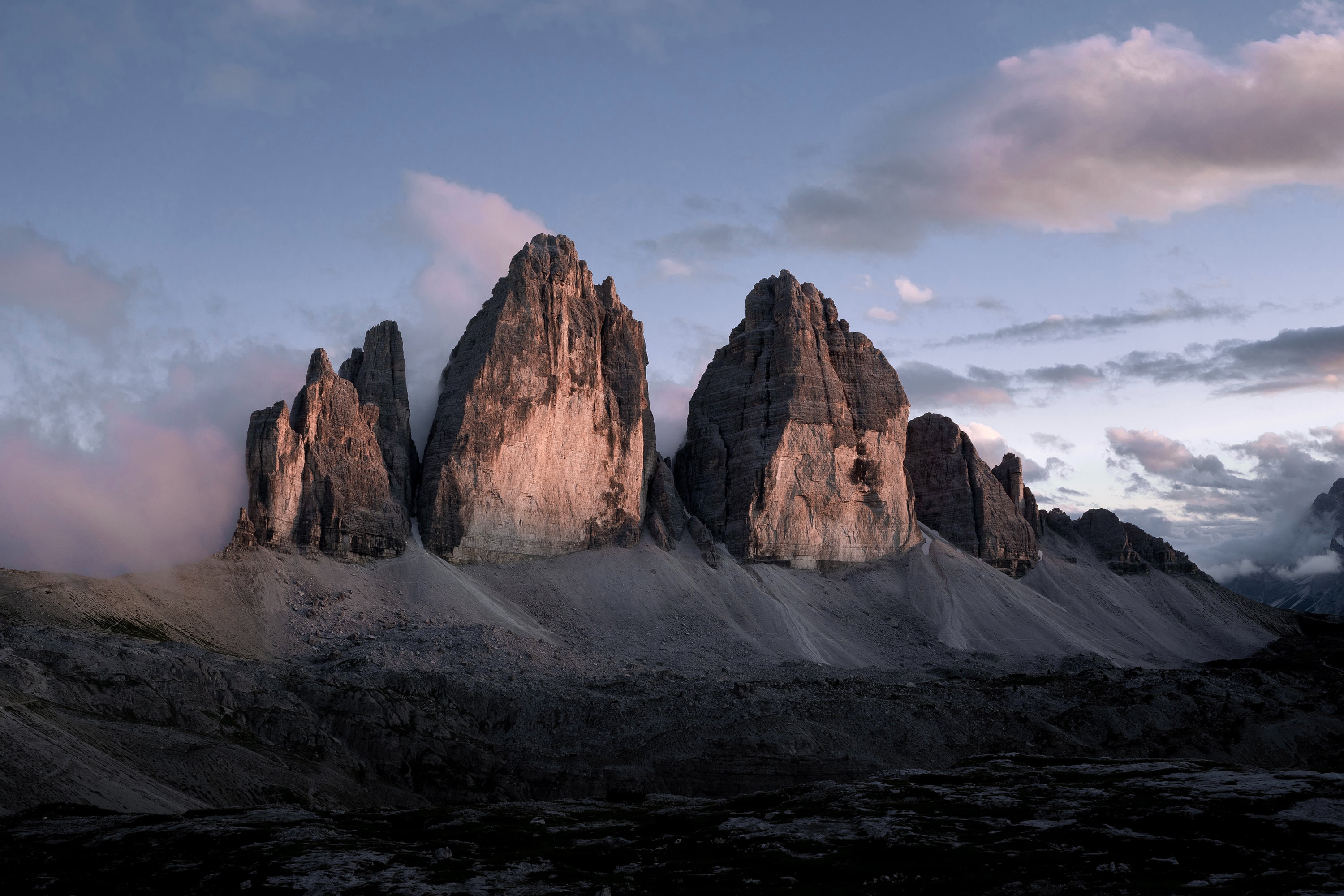 landscape, 2K, nature, mountains, rocks, Tre Cime di Lavaredo, HD Wallpaper