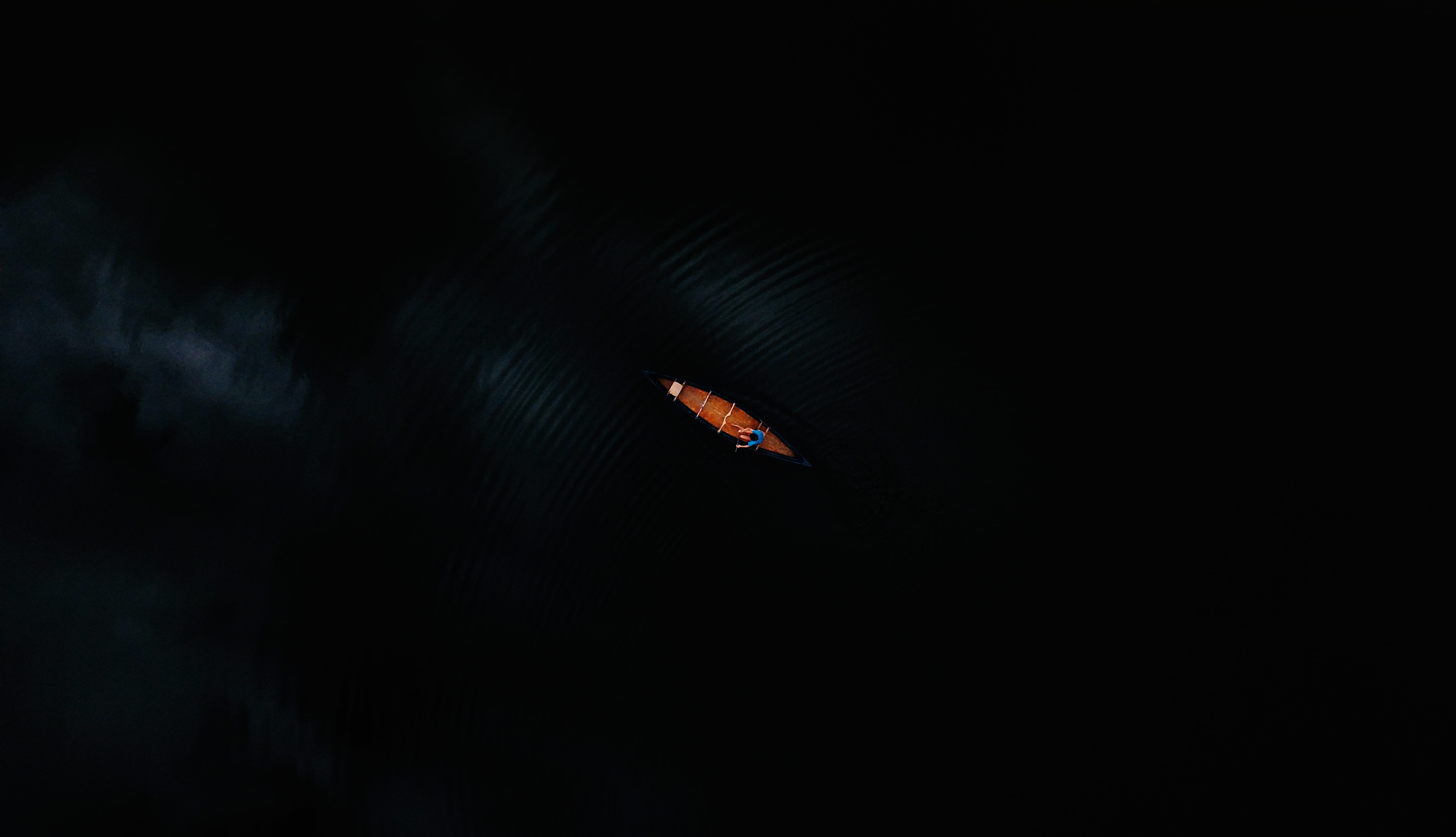 small, animal, scenics - nature, lake, kayak, blue, one animal, night, flying, pond, animals in the wild, drone view, black background, motion, boat, water, HD Wallpaper