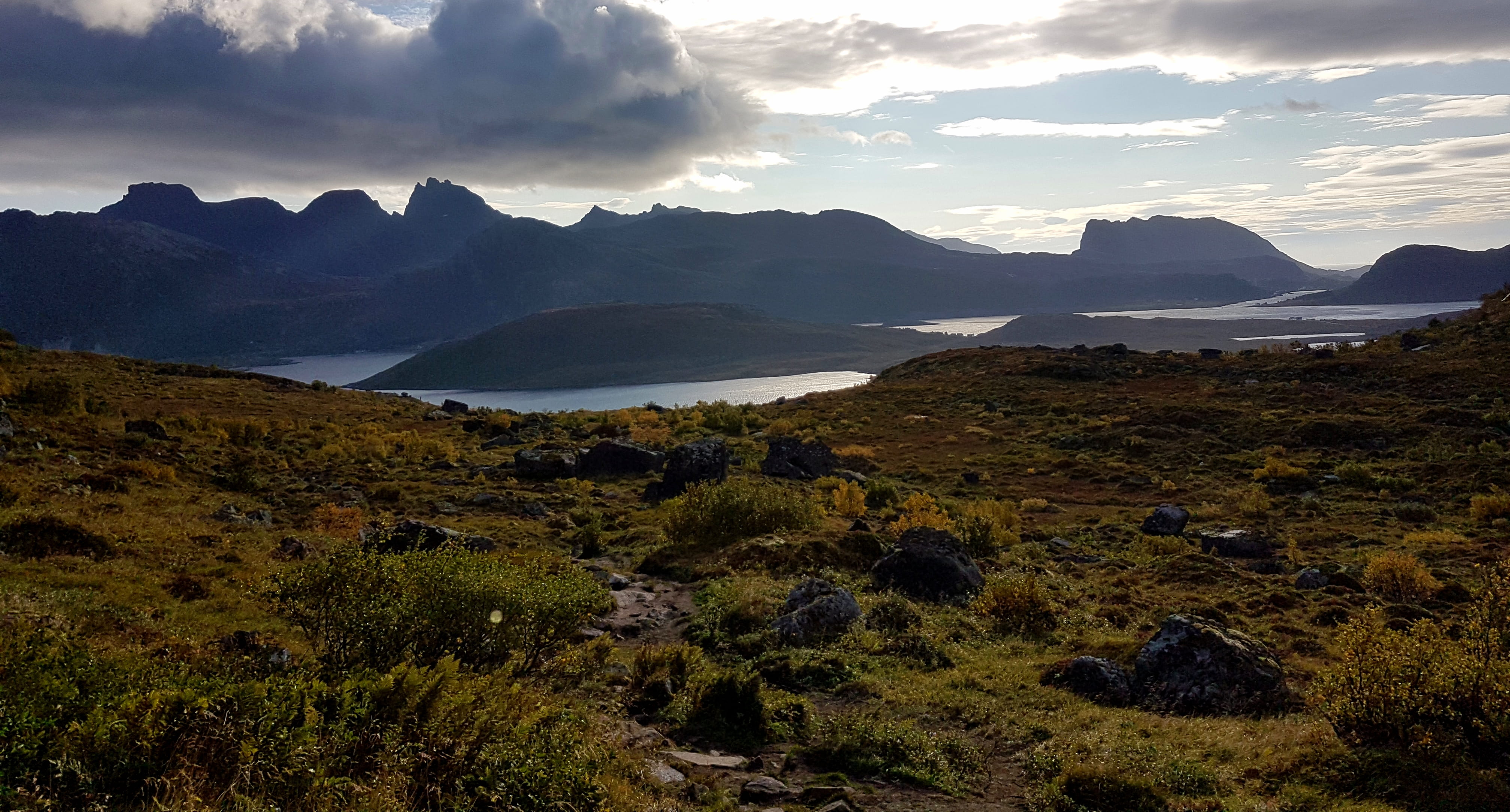 beauty in nature, plant, cloud - sky, sea, water, scenics - nature, environment, way, outdoors, land, landscape, lofoten, mountain, no people, rocks, beach, HD Wallpaper