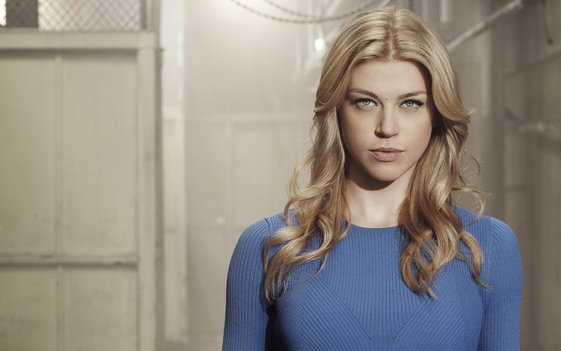 long hair, headshot, beauty, hair, young adult, beautiful people, Adrianne Palicki, blond hair, indoors, Actress, 1080P, adult, Blonde, women, one person, HD Wallpaper