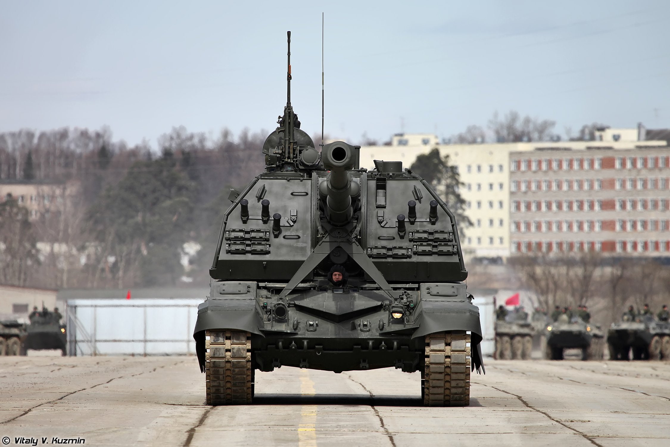 army, 9th, vehicle, russian, sph, 2s19m2, rehearsal, russia, parade, 2014, april, day, armoured, military, alabino, msta, 1080P, howtizer, victory, HD Wallpaper