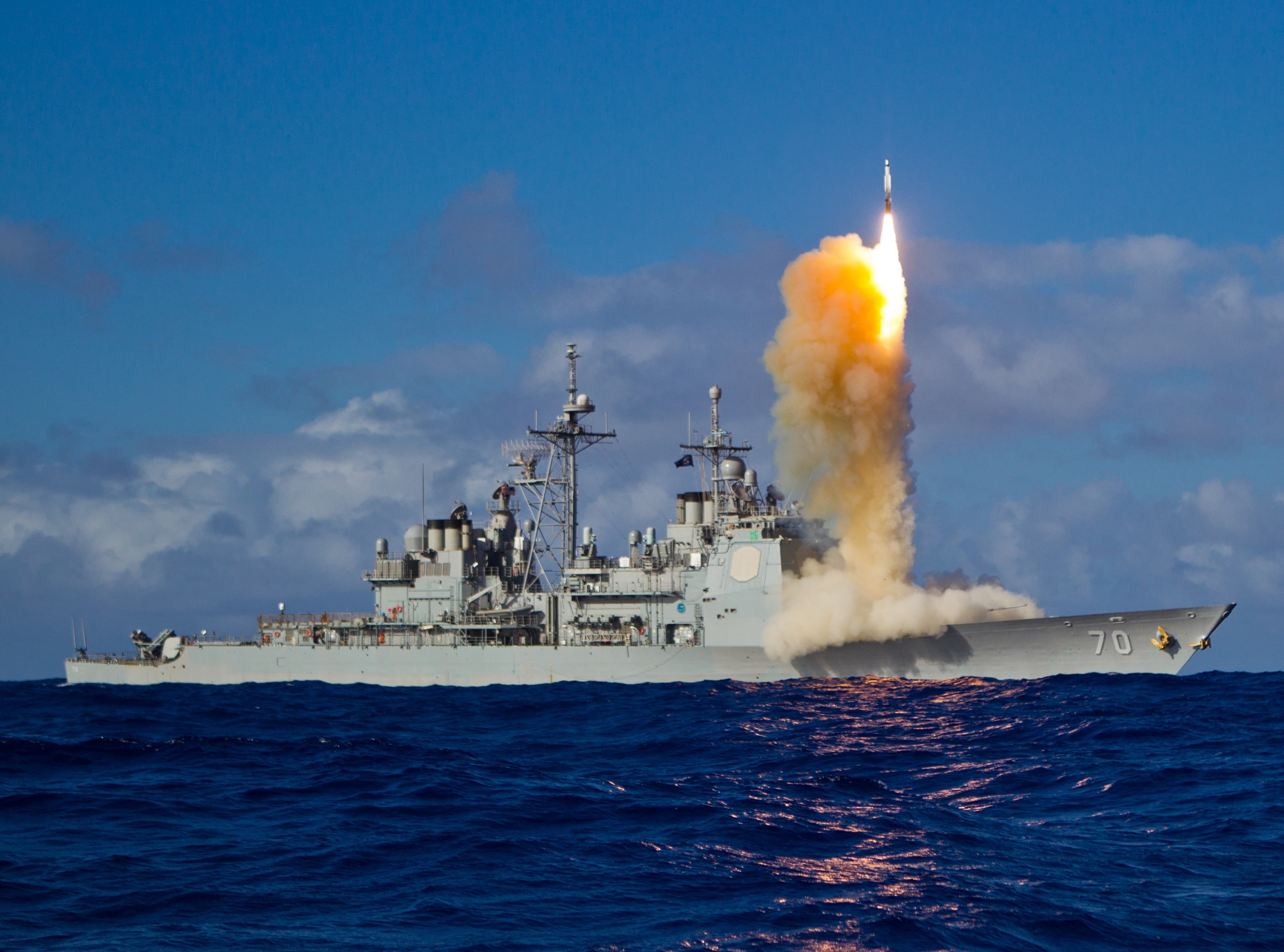 sky, taking off, rocket, complexity, water, white, waterfront, day, military, transportation, battleship, Army, motion, no people, sea, navy, nautical vessel, HD Wallpaper