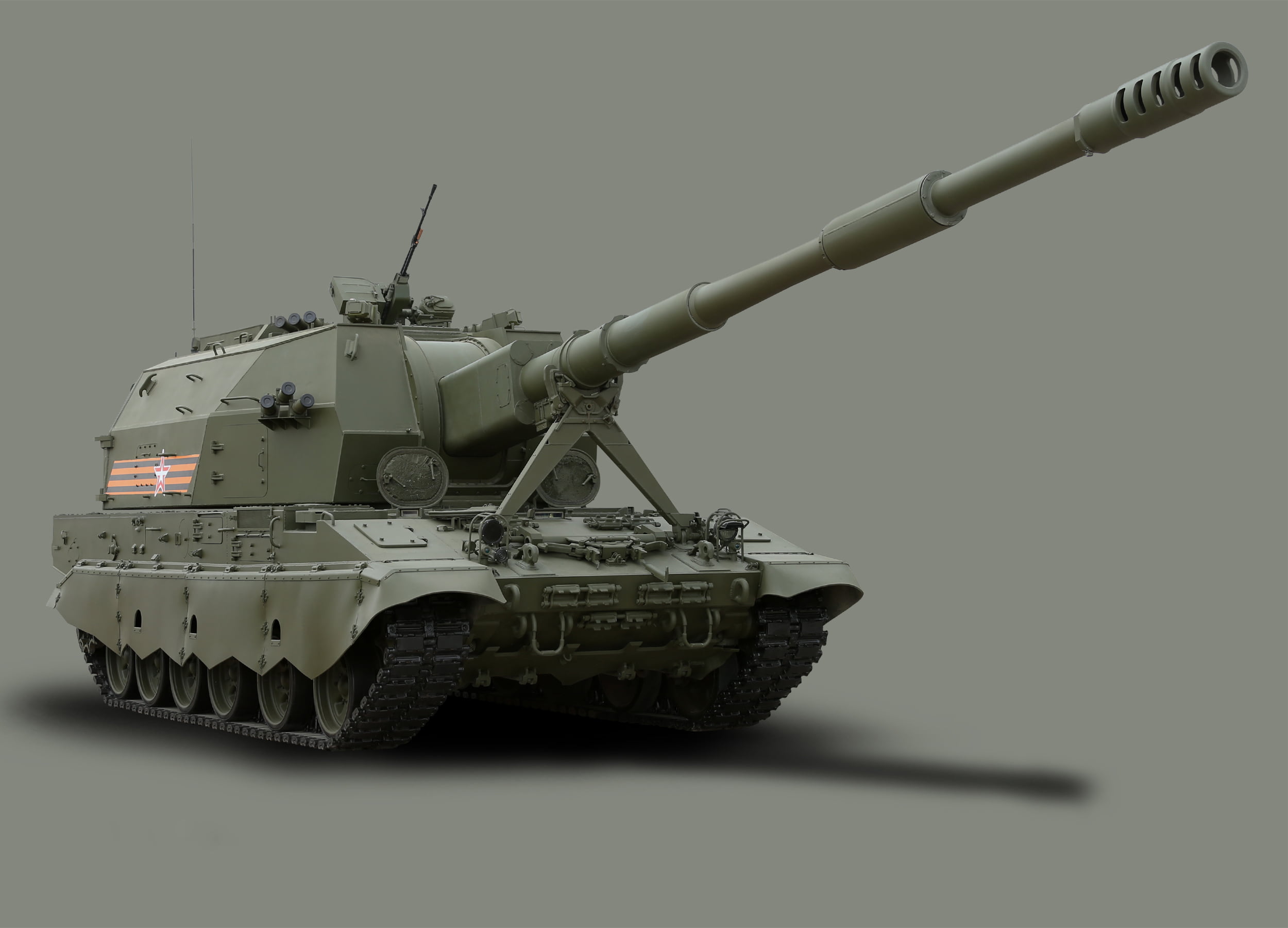 war, transportation, toy, weapon, Coalition-SV, 2С35, 1080P, army, St. George ribbon, single object, victory parade, machinery, mode of transportation, HD Wallpaper