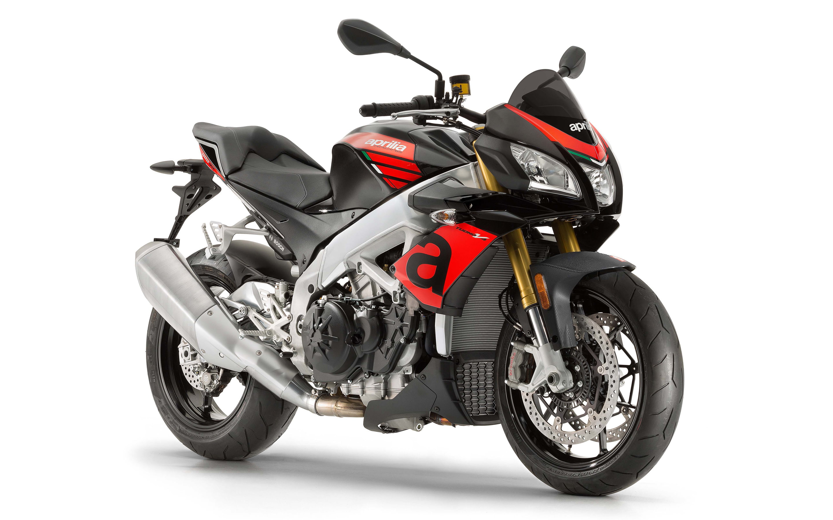 indoors, leather, Tuono, 2K, motorcycle racing, 2017, mode of transportation, copy space, motorcycle, v, transportation, black color, Aprilia, 1100, sports race, HD Wallpaper