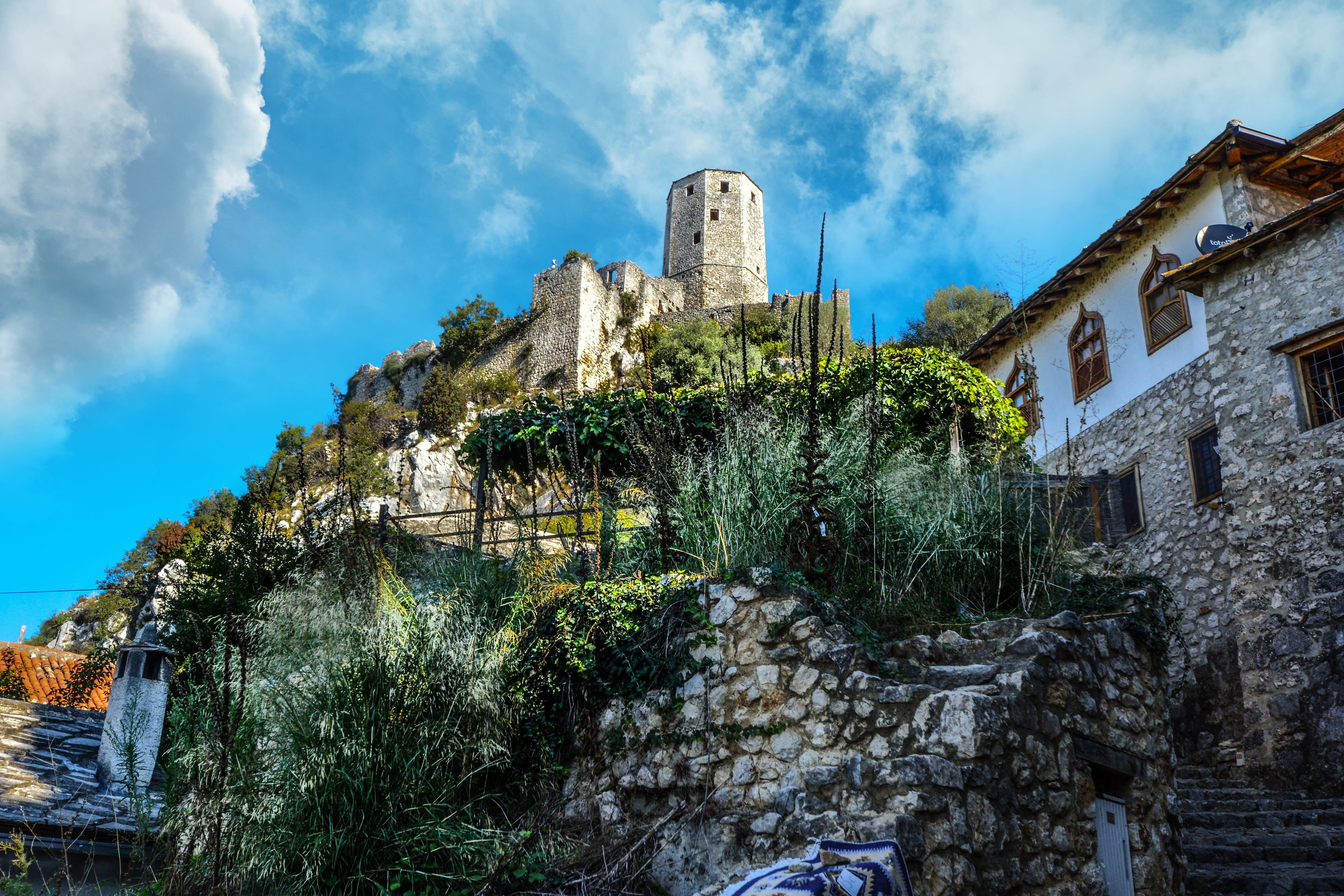 travel, tower, plant, exterior, the past, travel destinations, archaeology, castle, nature, kula, herzegovina, pocitelj, tree, no people, 5K, old, architecture, HD Wallpaper