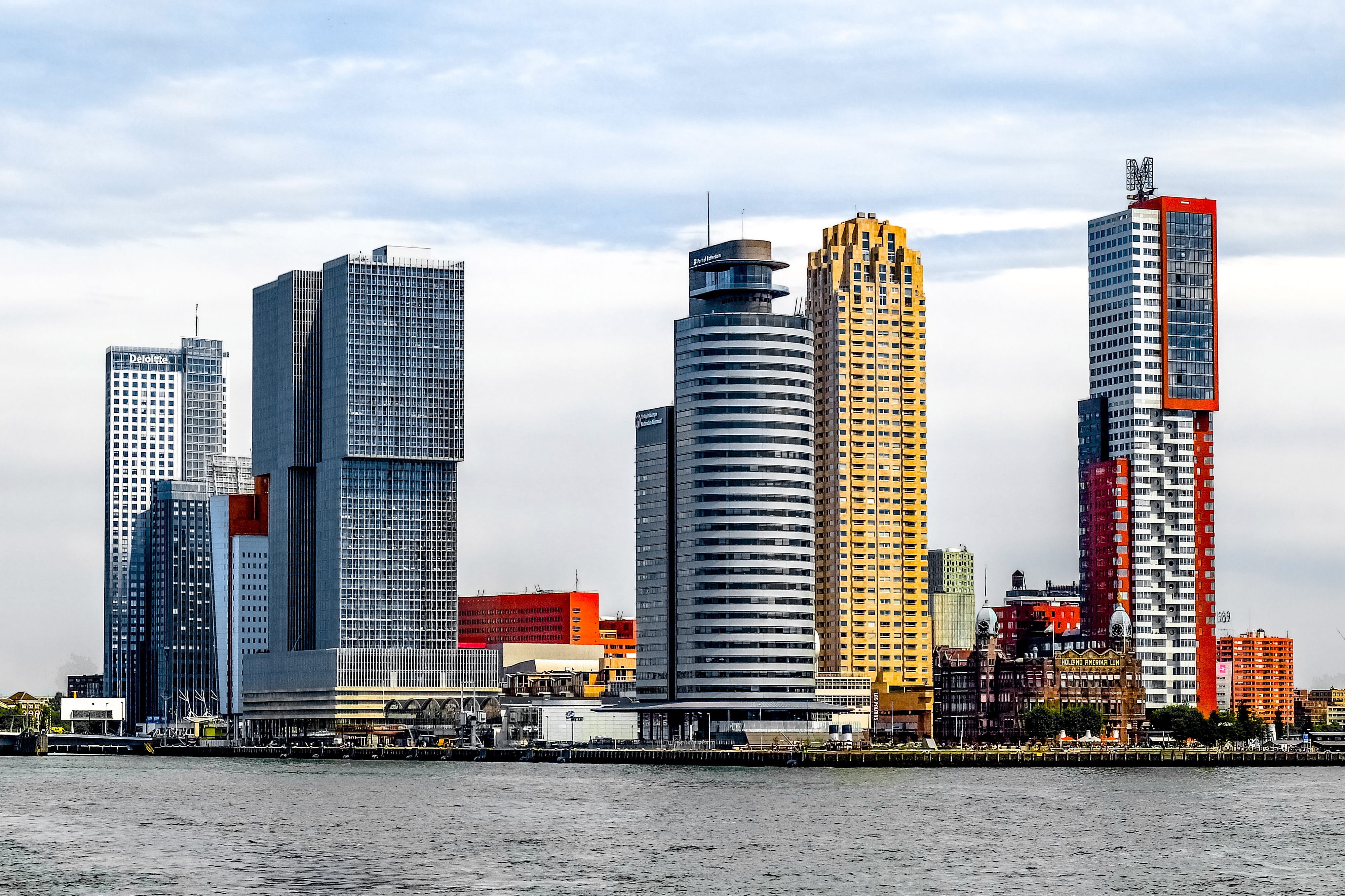 city, skyscraper, cityscape, 4K, financial district, office building exterior, architecture, construction, waterfront, water, nature, europe, residential district, HD Wallpaper