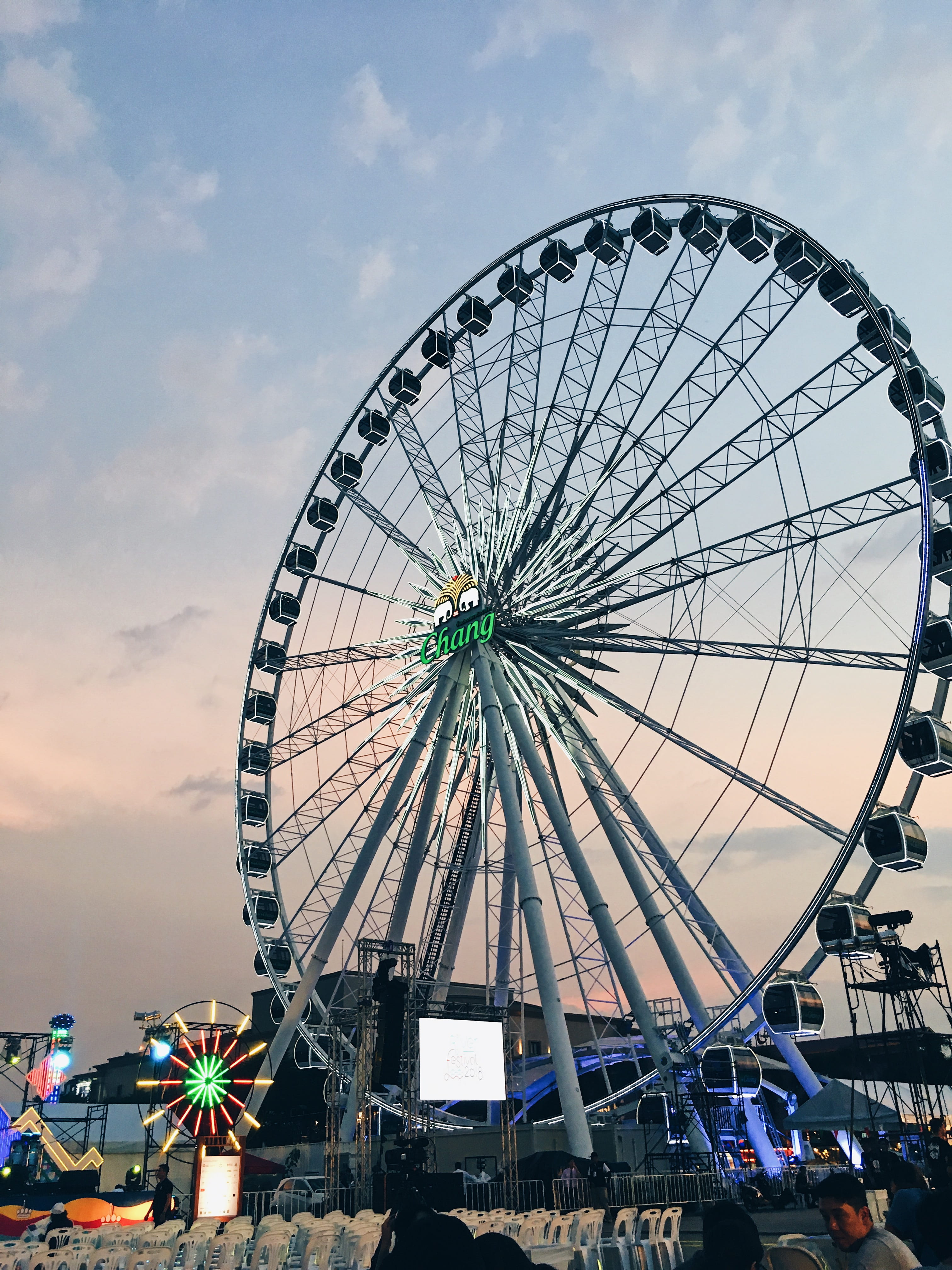 plant, human, flower, sky, khwaeng wat phraya krai, low angle view, day, amusement park, architecture, machine, electric fan, shape, iris, wheel, building exterior, Phone HD Wallpaper