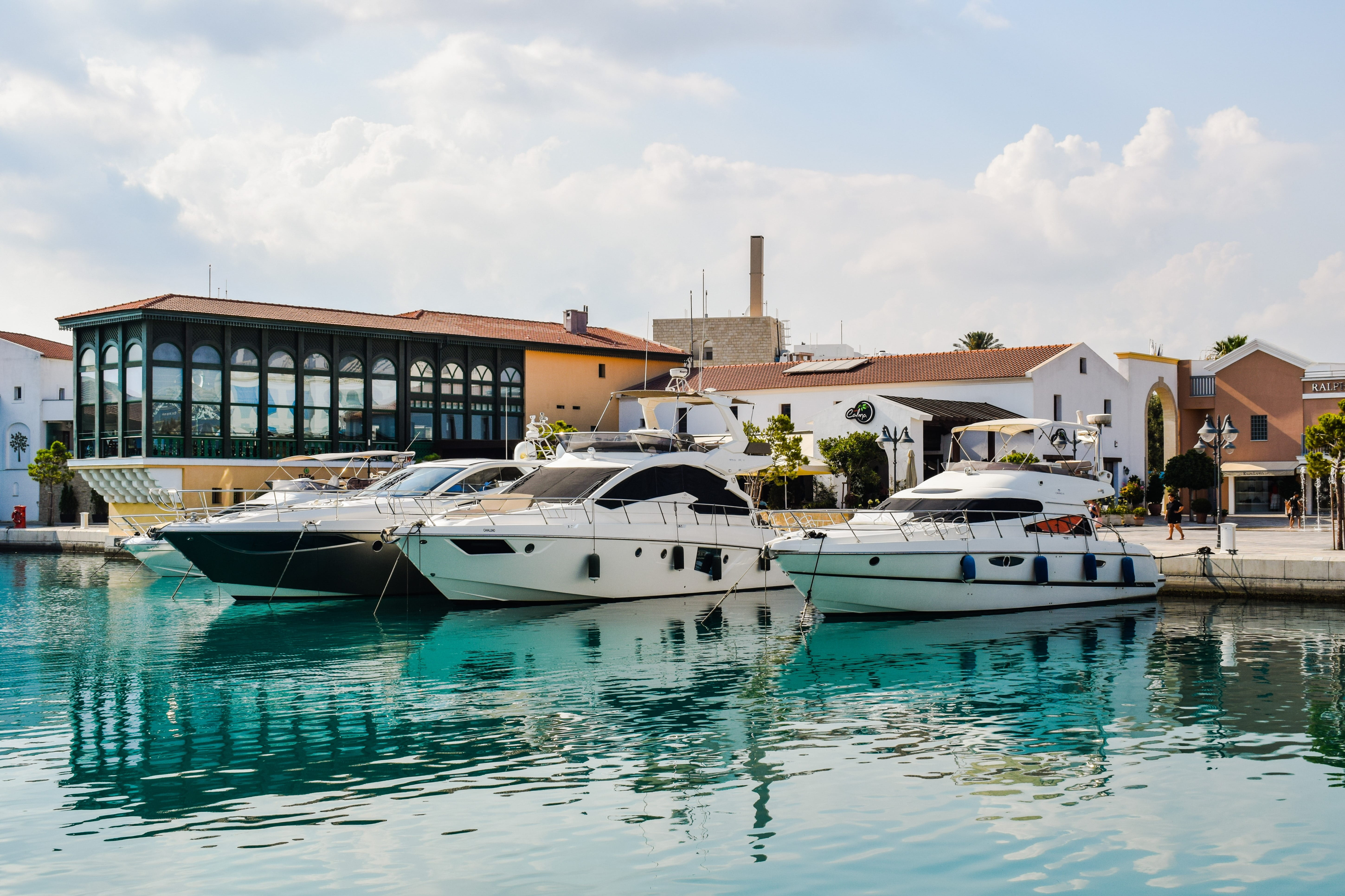 cloud - sky, marina, waterfront, cruise ship, luxury, architecture, transportation, mode of transportation, mediterranean, limassol, sea, passenger craft, HD Wallpaper