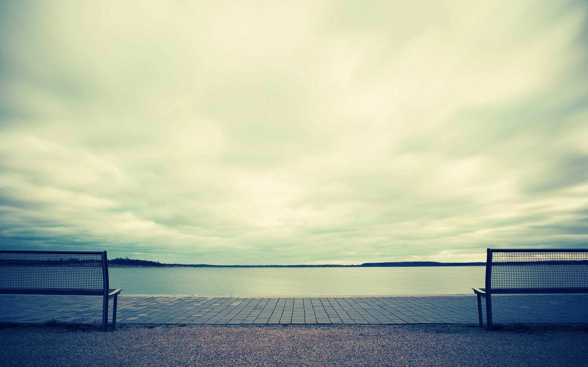 horizon, outdoors, land, no people, sky, scenics - nature, seat, sea, railing, beach, photography, lake, water, day, beauty in nature, promenade, nature, HD Wallpaper