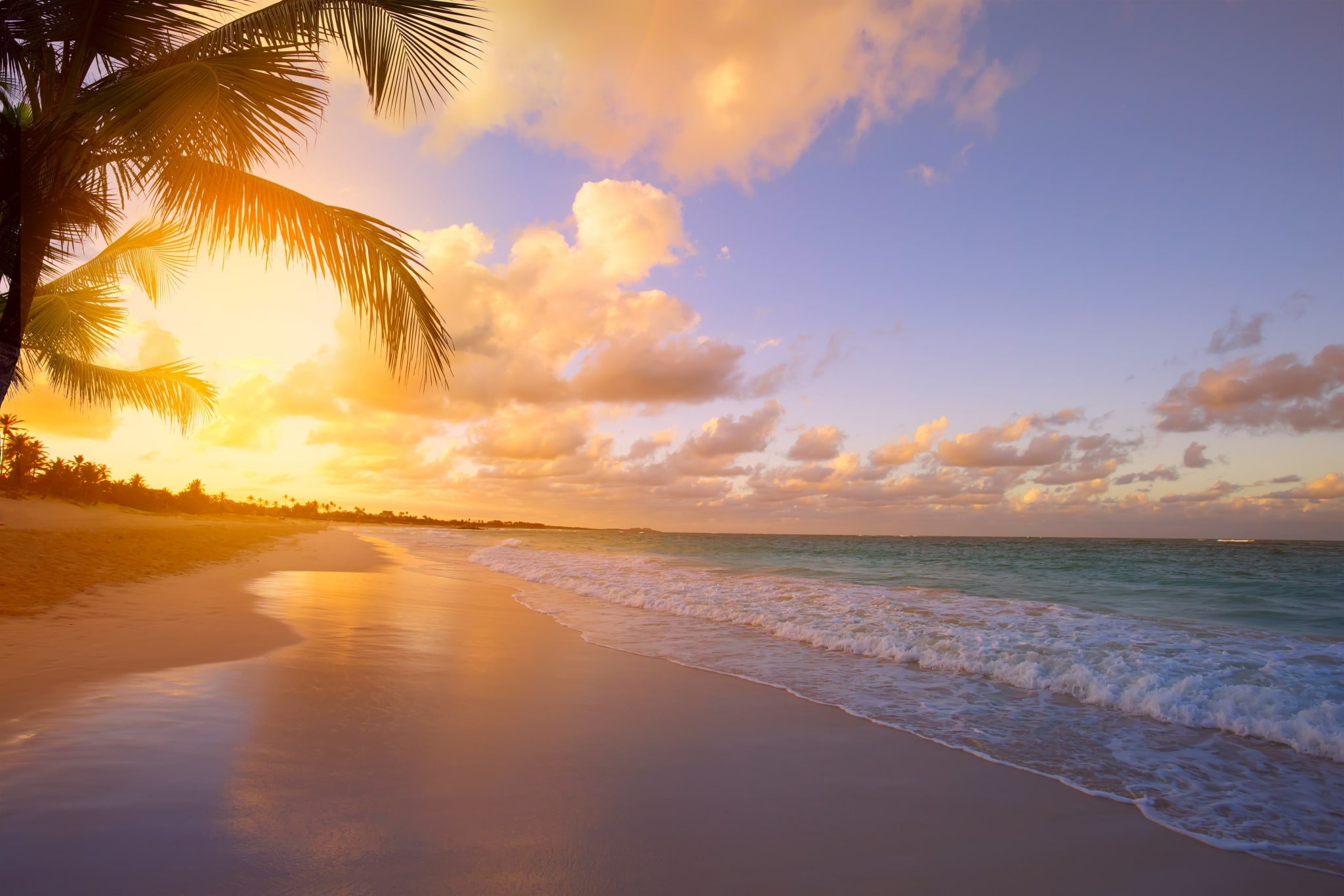 horizon, beach  for mac computers, sunset, 1080P, sand, sea, sky, tropical climate, outdoors, cloud - sky, scenics - nature, water, land, beach, beauty in nature, HD Wallpaper