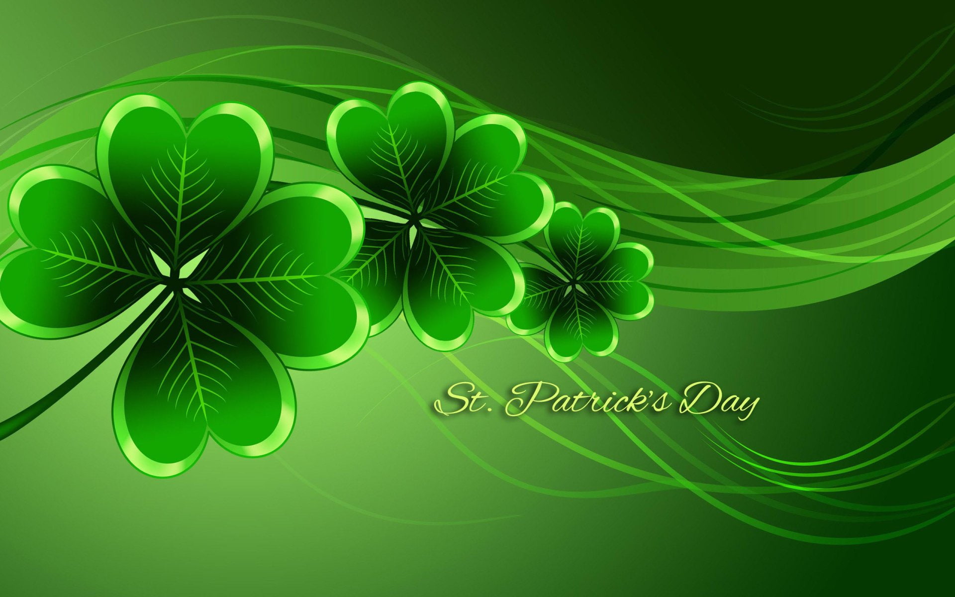 green color, text, striped, studio shot, swirl, colored background, nature, plant part, no people, St. Patricks Day, communication, abstract, leaf, pattern, HD Wallpaper
