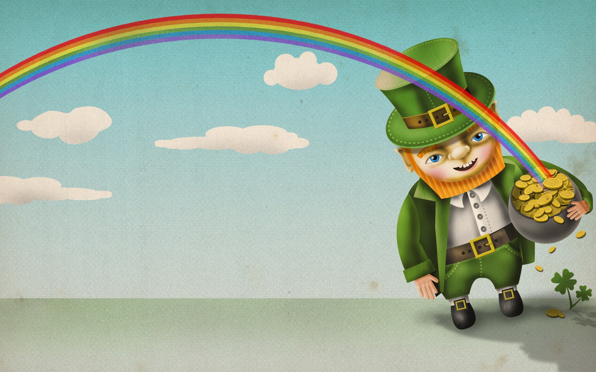 St. Patricks Day, Holiday, Gold, Rainbow, 1080P, Leprechaun, HD Wallpaper