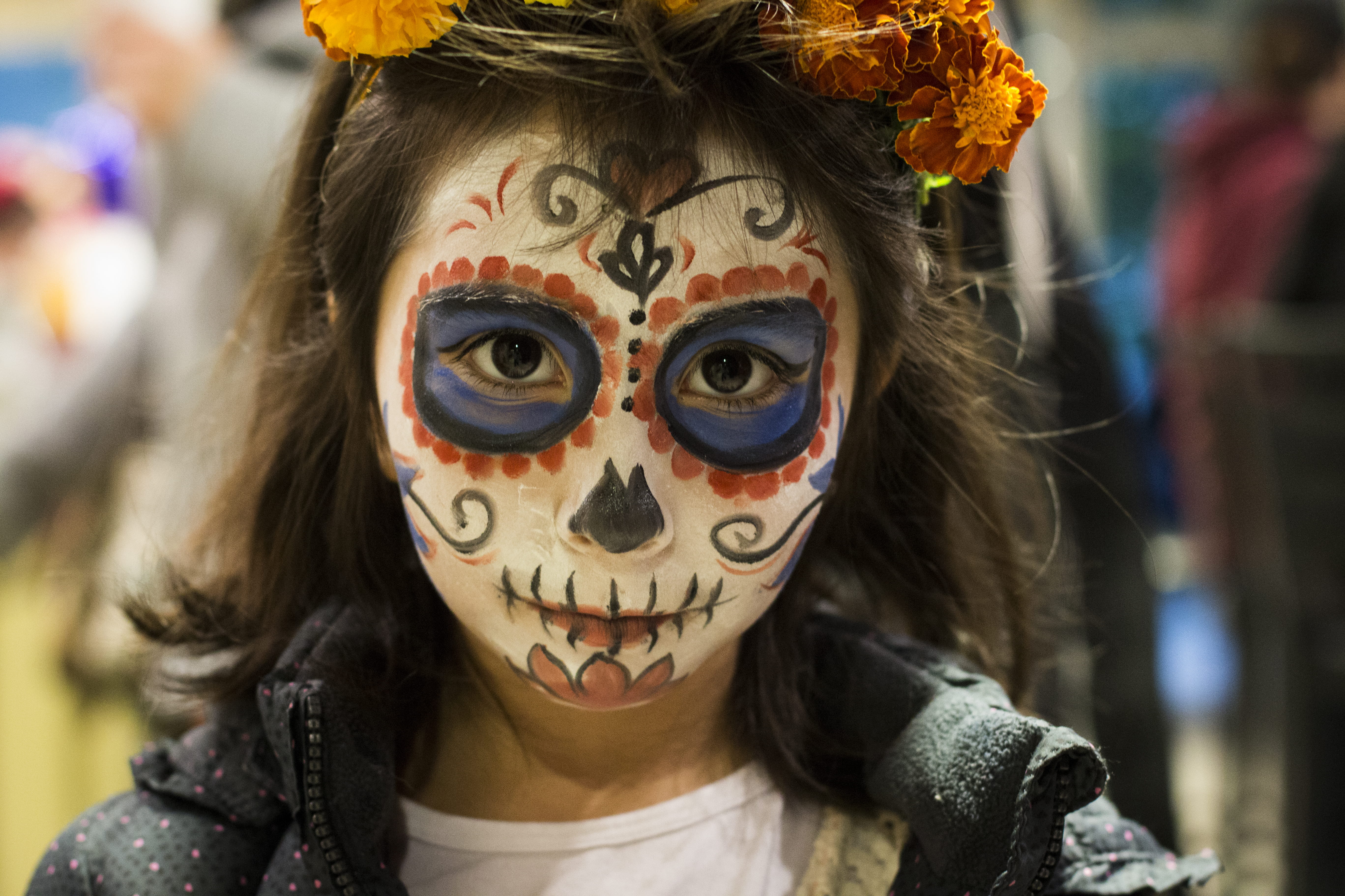 mask, fresno, focus on foreground, adult, portrait, day, one person, women, carnival - celebration event, paint, obscured face, headshot, close-up, united states, HD Wallpaper