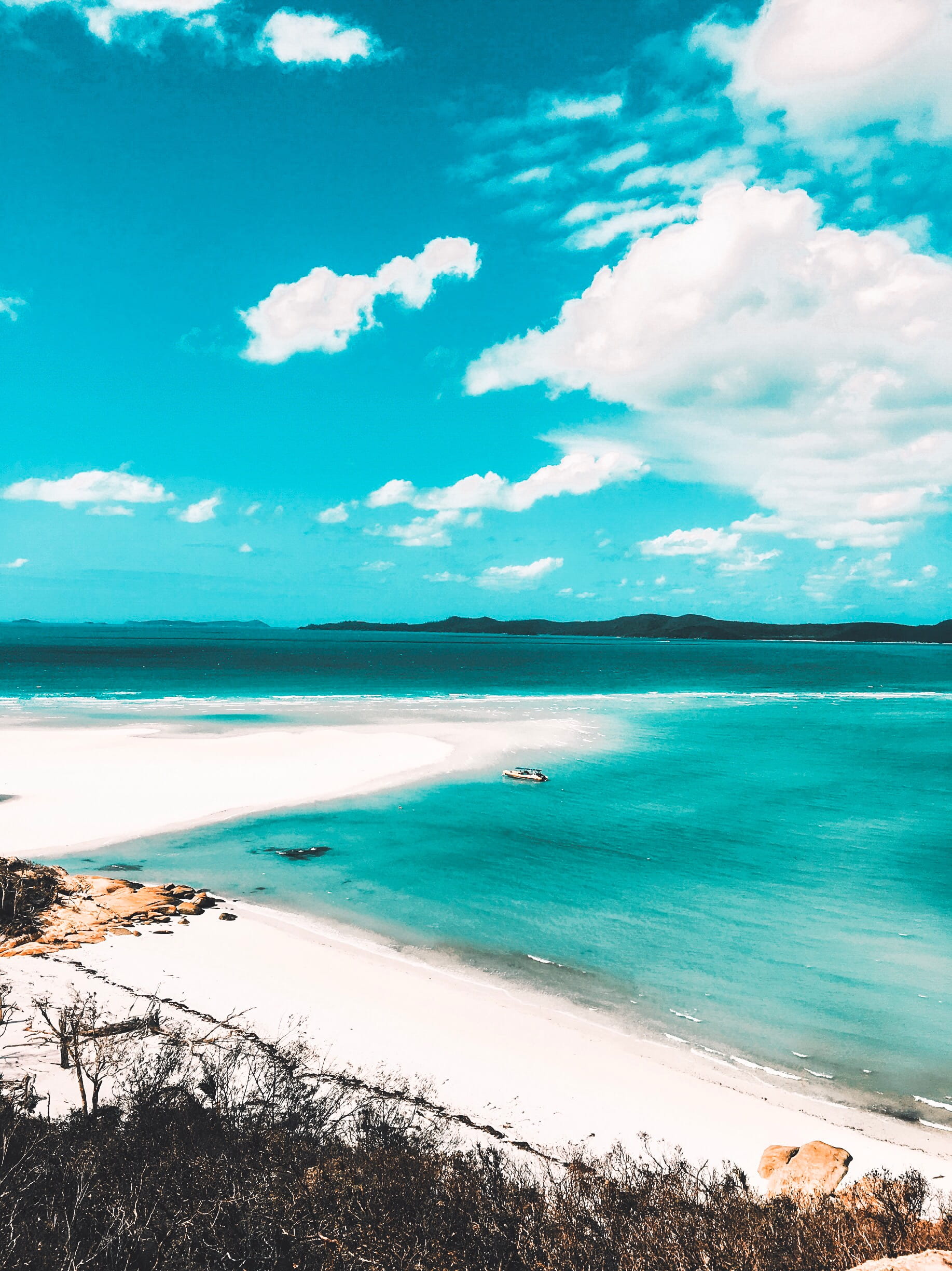 seaside, bay, daytime, blue, skies, oceanshore, cloud - sky, turquoise colored, view, horizon, scenics - nature, sky, 1080P, day, ocean, tranquil, seashore, Phone HD Wallpaper