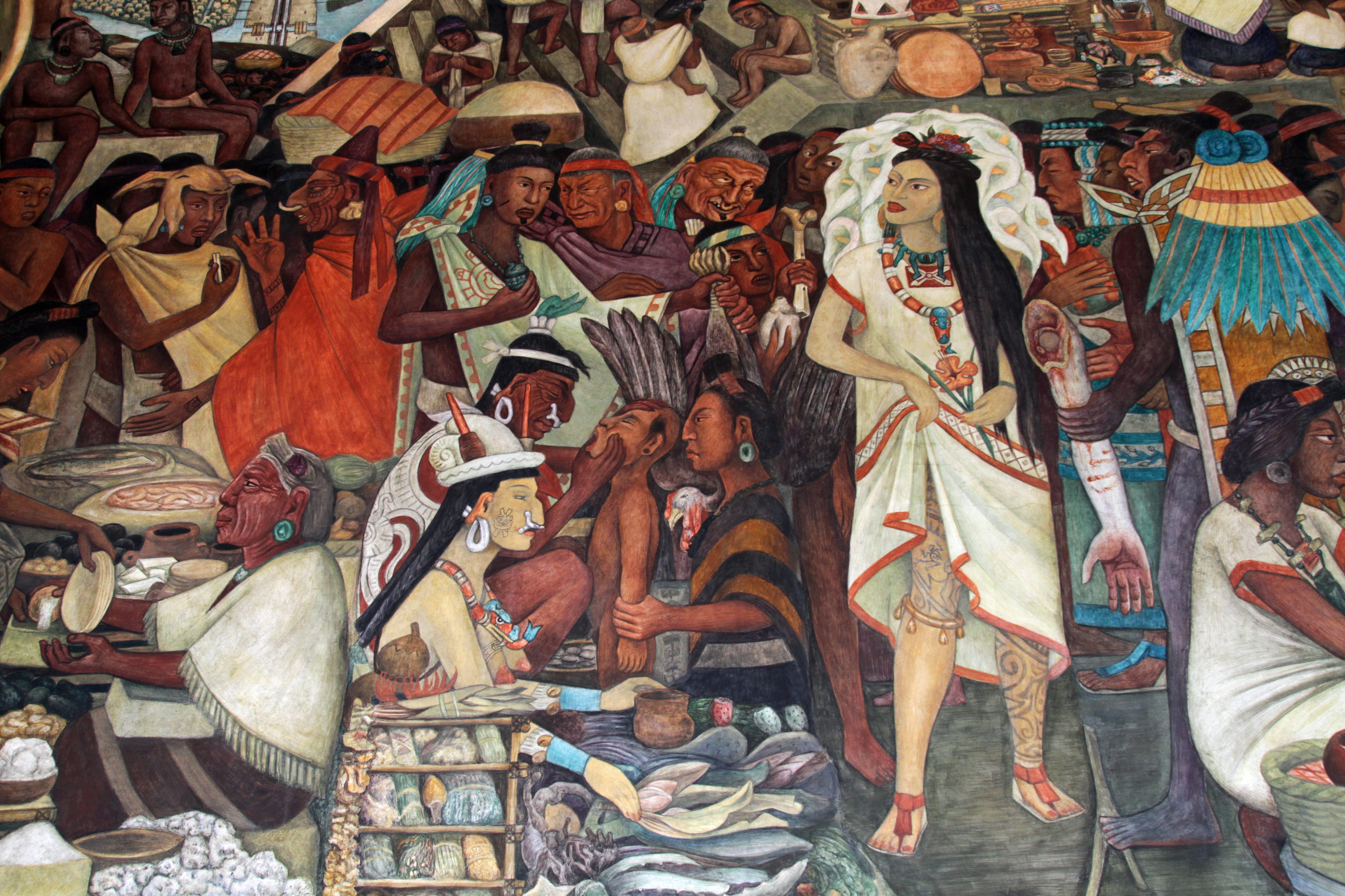 market, female likeness, famous, art and craft, religion, craft, belief, abundance, indoors, creativity, retail, no people, mural, mexican, full frame, HD Wallpaper