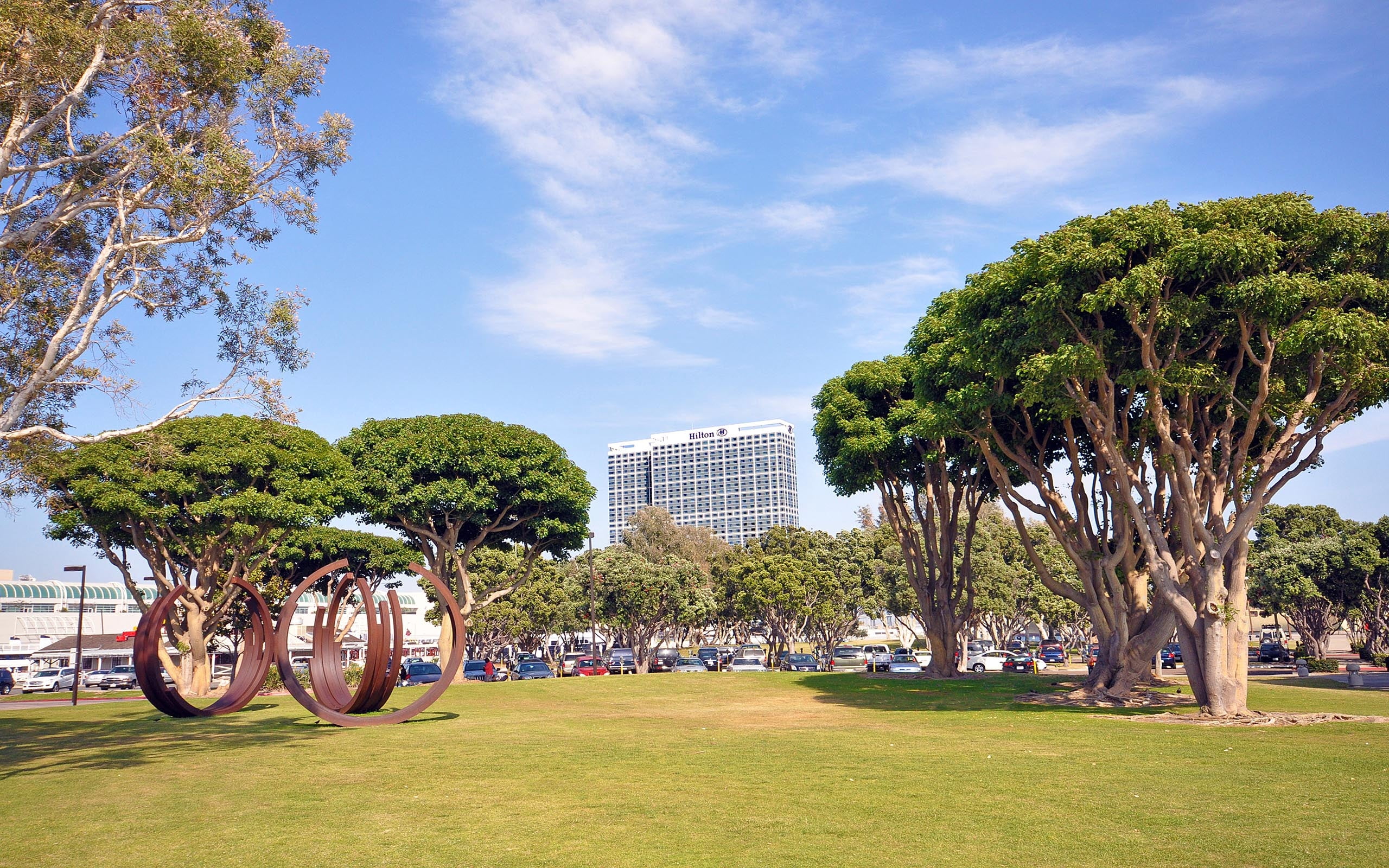 park - Man Made Space, san diego, cityscape, outdoors, office building exterior, sunlight, nature, city Life, city, growth, sky, building Exterior, grass, HD Wallpaper