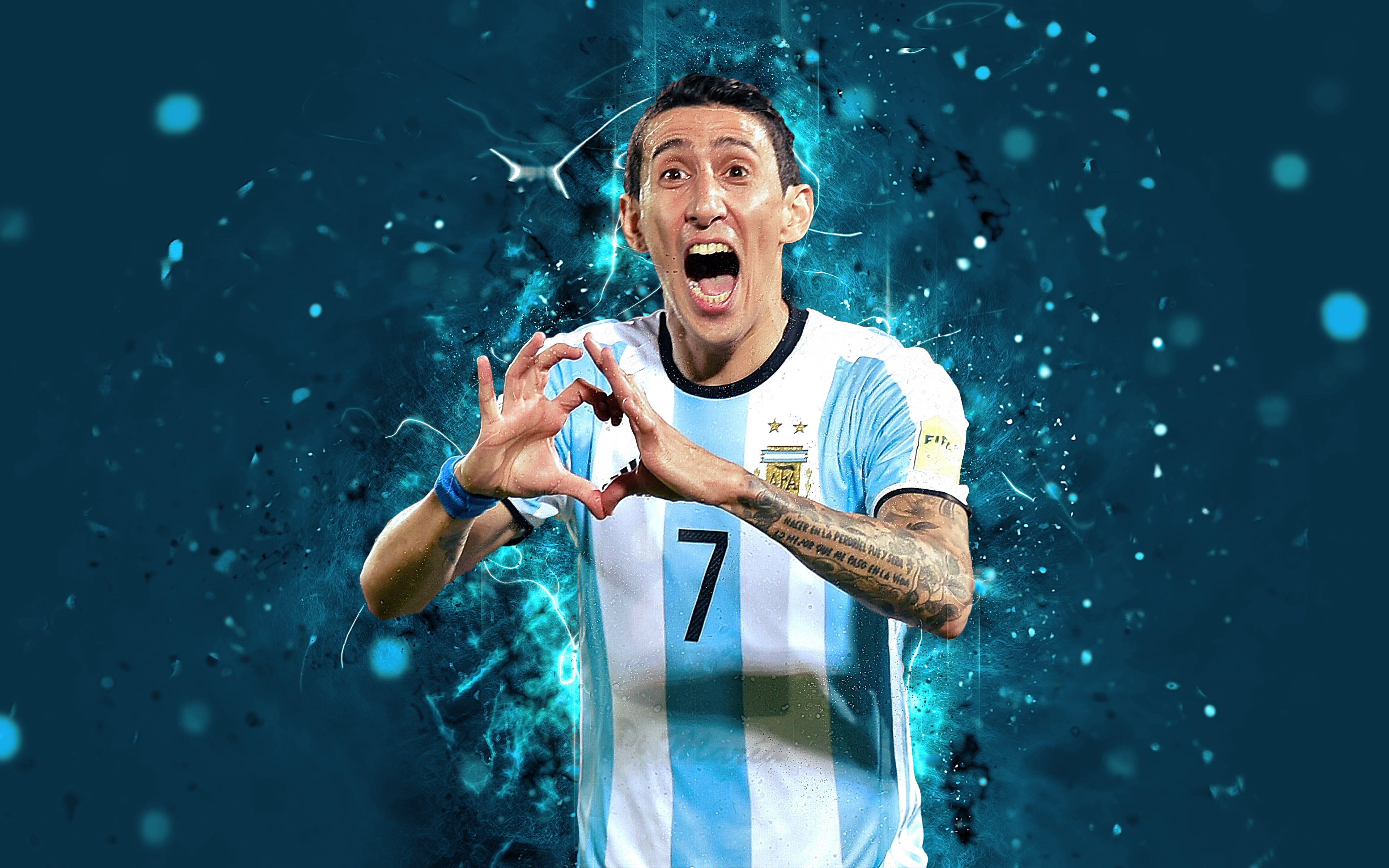 Argentina National Football Team, 4K, Ángel Di María, Soccer, HD Wallpaper
