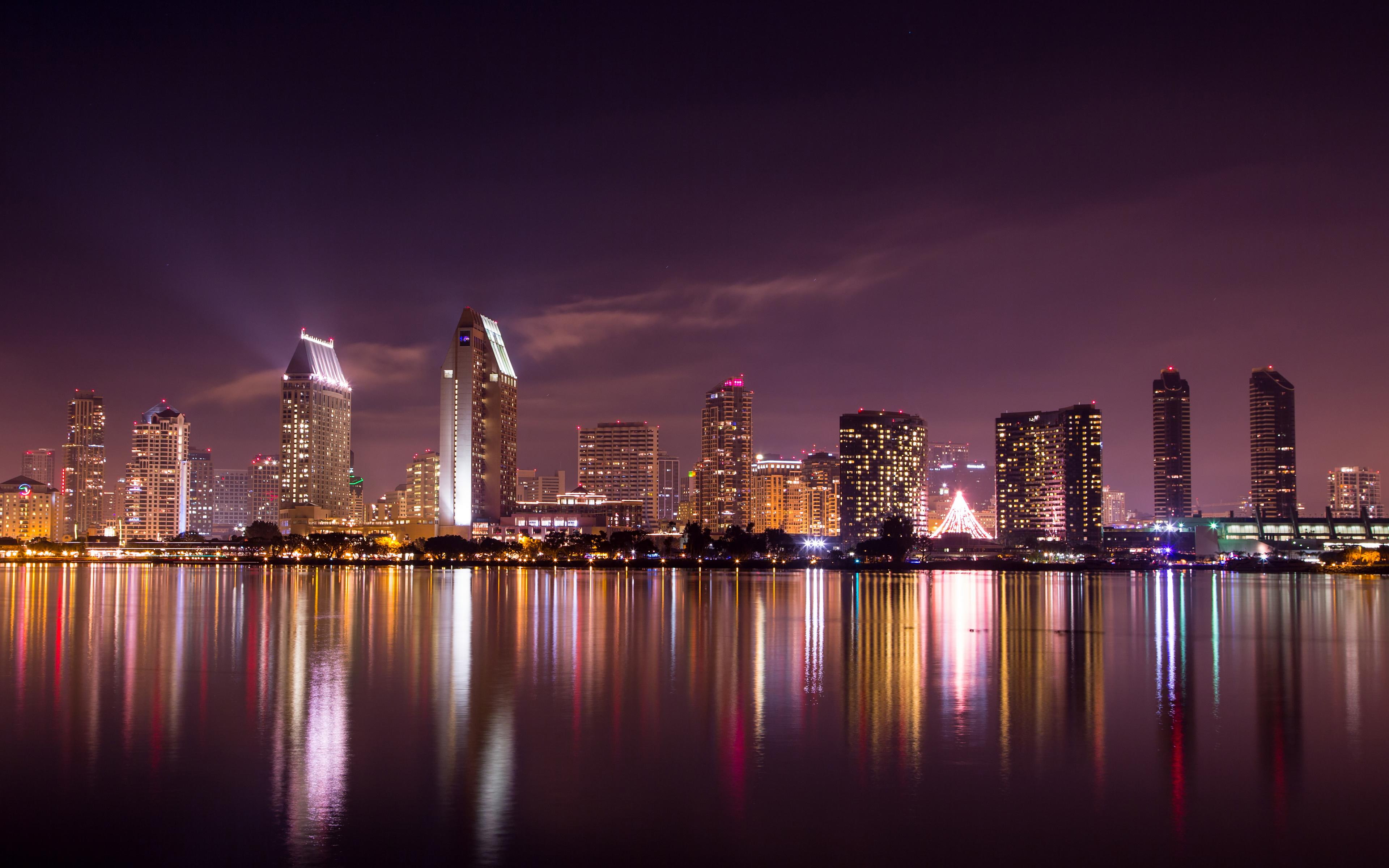 diego, skyline, san, 4K, HD Wallpaper