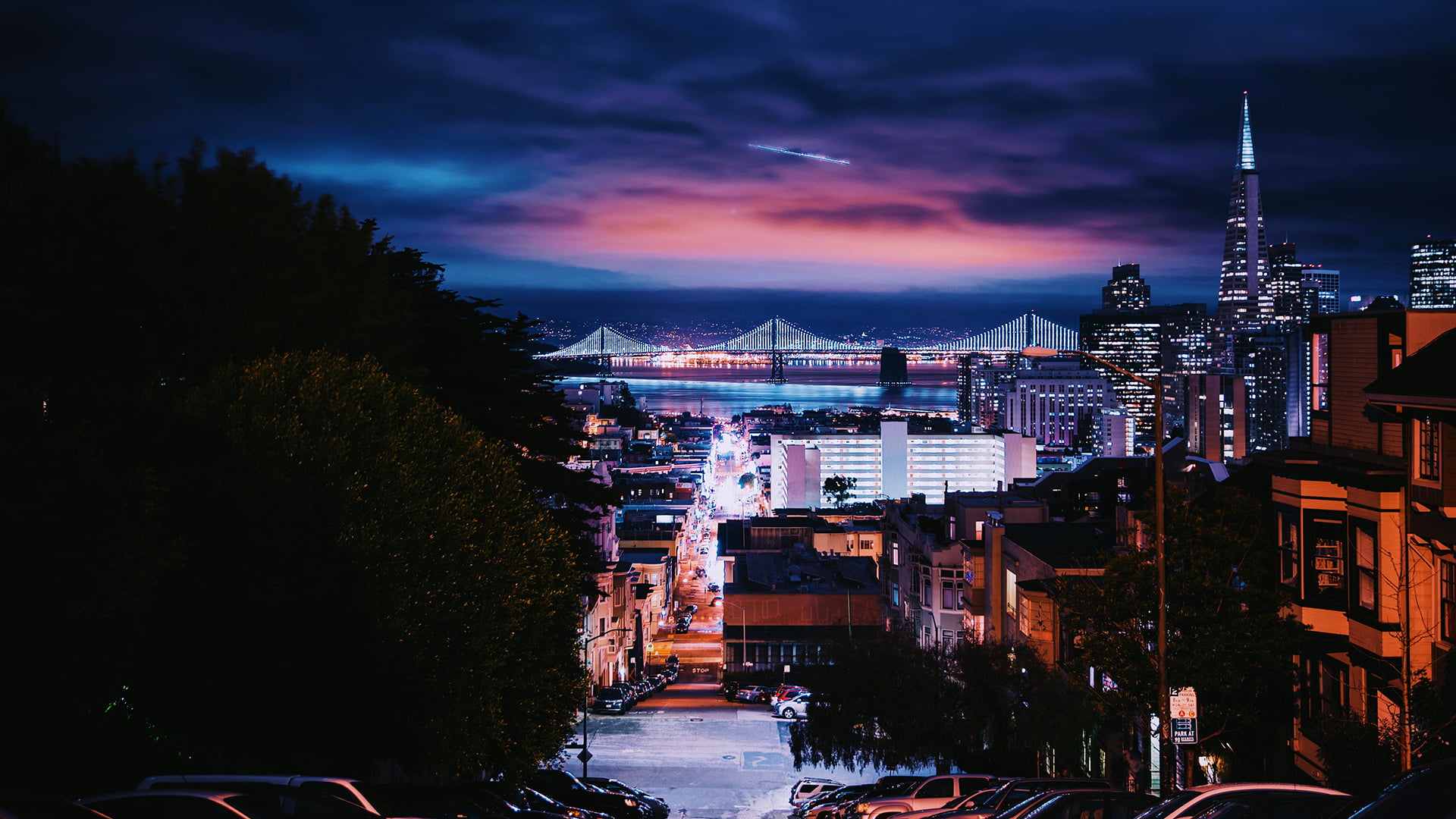 1080P, water, nature, cityscape, outdoors, cloud - sky, plant, built structure, building exterior, San Francisco, no people, mode of transportation, street, HD Wallpaper