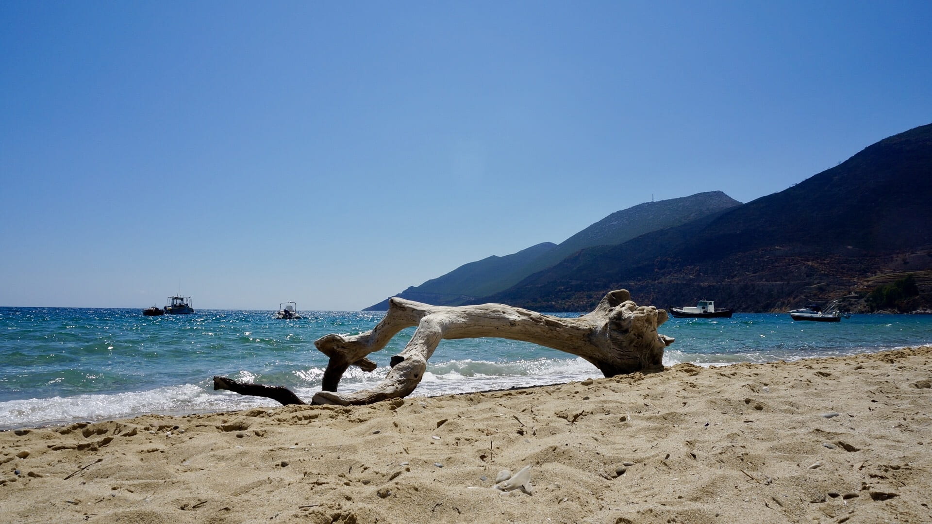 scenics - nature, beauty in nature, tranquility, sky, horizon over water, copy space, summer, sea, blue sky, outdoors, sand, travel, clear sky, peloponnese, HD Wallpaper