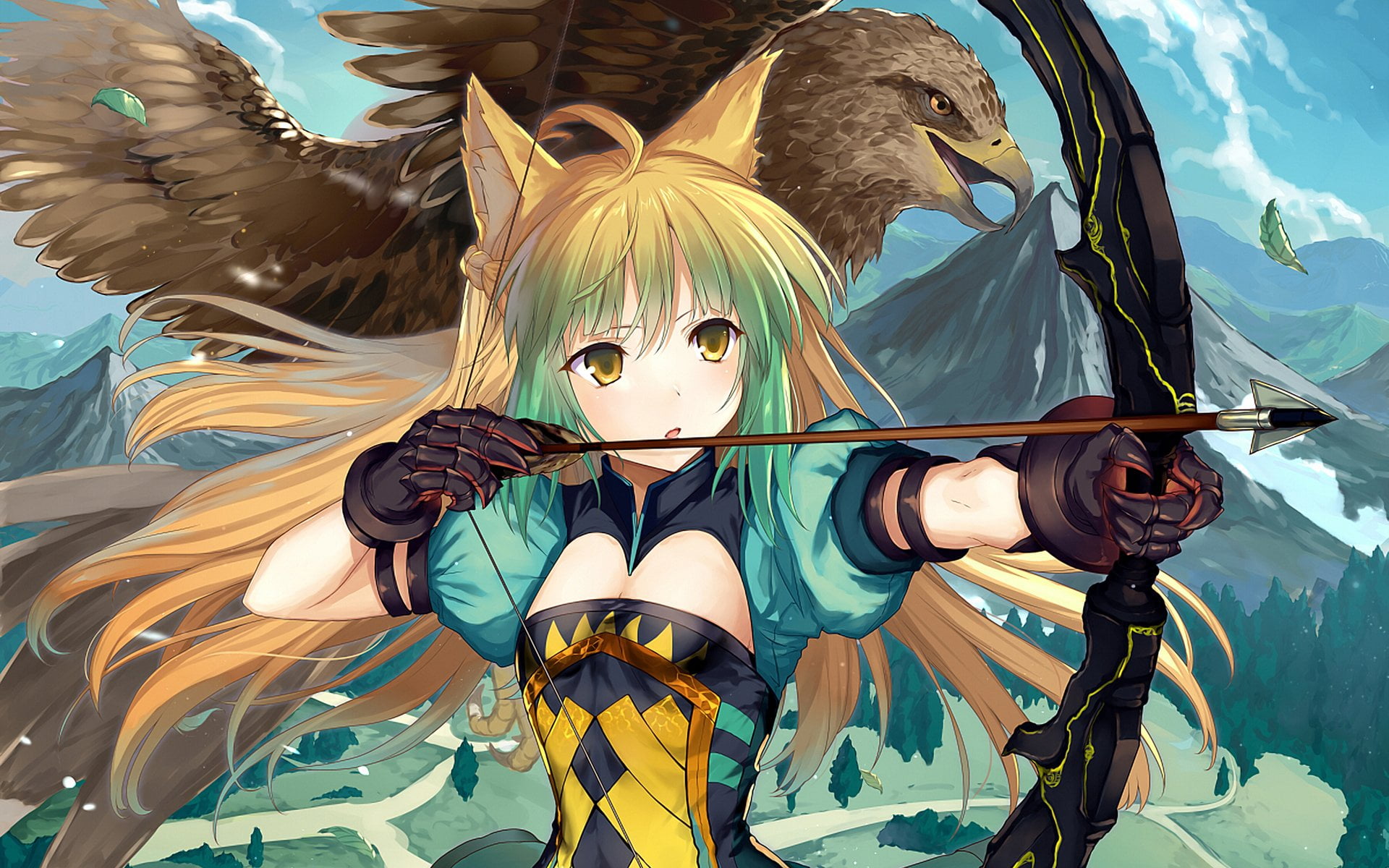 festival, low angle view, craft, Atalanta (Fate/Apocrypha), female likeness, sunlight, outdoors, Fate/Apocrypha, day, nature, Archer of Red (Fate/Apocrypha), HD Wallpaper