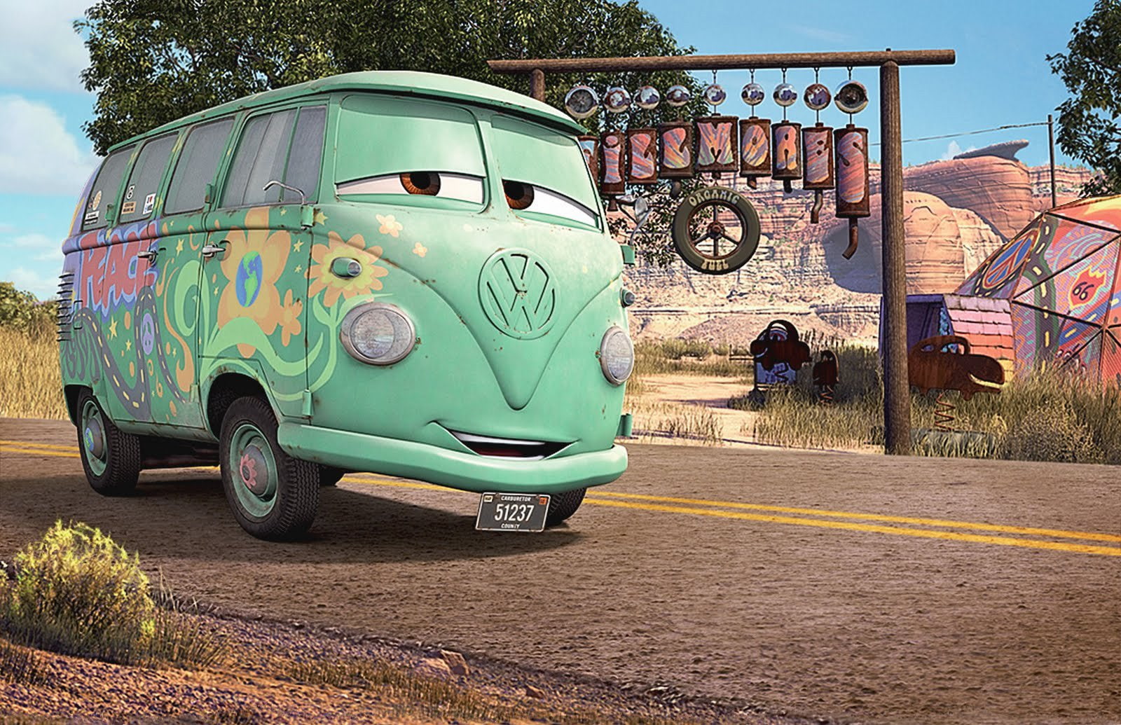 volkswagen, pixar, cars, bus, type, disney, 720P, kombi, HD Wallpaper