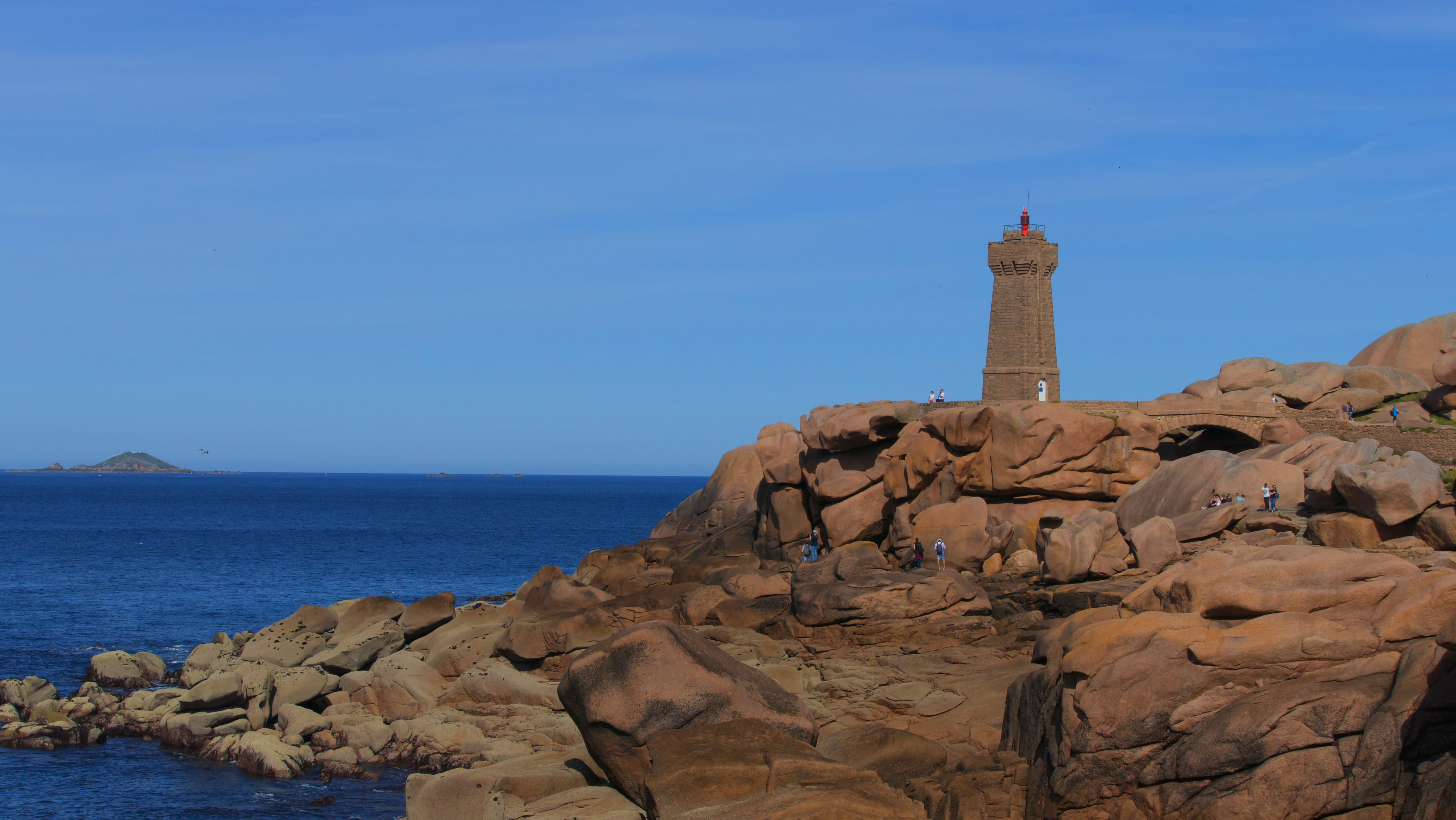guidance, nature, rock, blue, built structure, rock - object, sea, sky, tower, land, building exterior, brittany, building, water, france, scenics - nature, HD Wallpaper