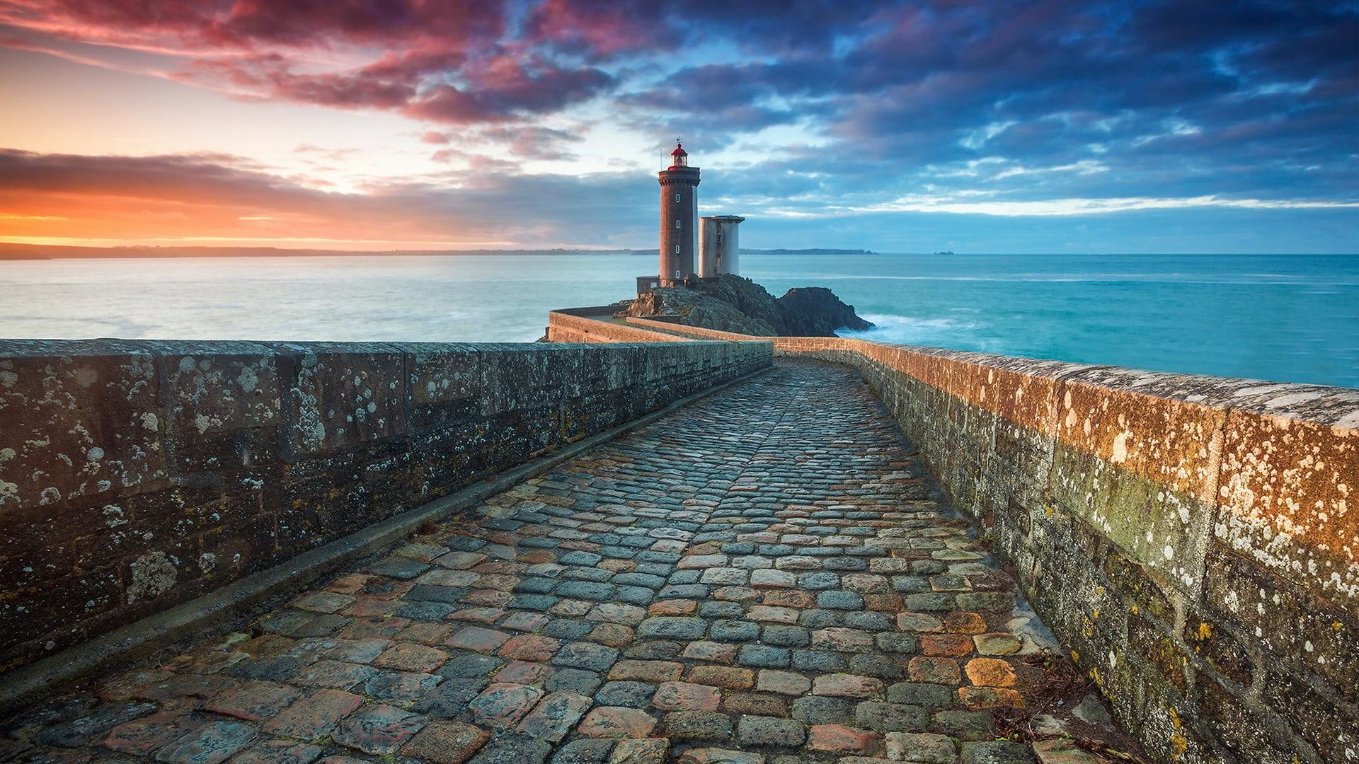 direction, horizon, horizon over water, petit minou lighthouse, sea, built structure, dawn, travel destinations, building, breakwater, france, sky, shore, HD Wallpaper