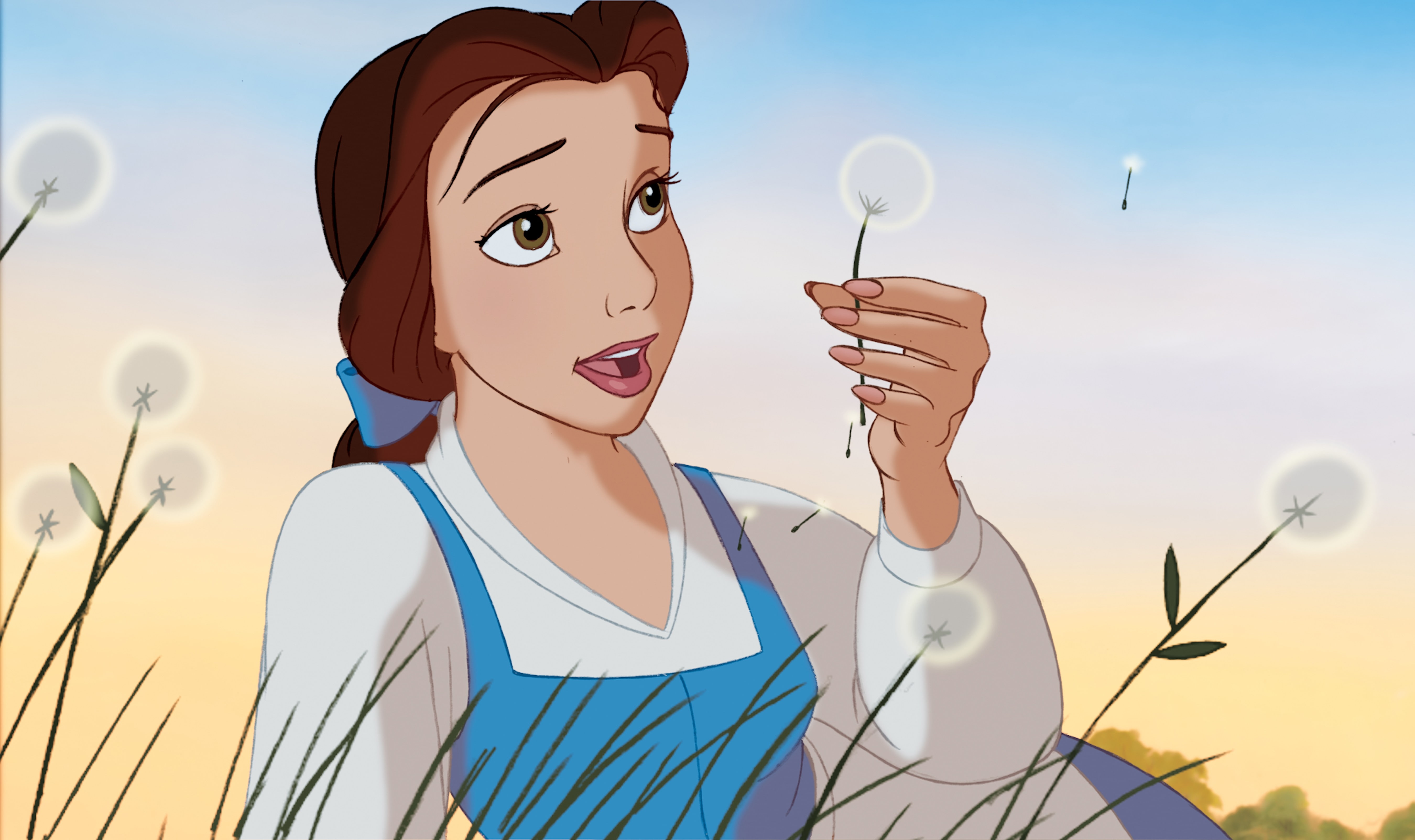 belle, disney, dandelions, hd, art, movies, 5K, beast, x, entertainment, beauty, HD Wallpaper