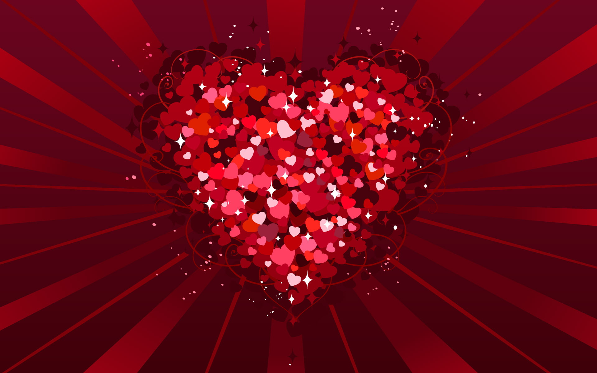 red, 1080P, heart, decor, hearts, millions, sequin, HD Wallpaper