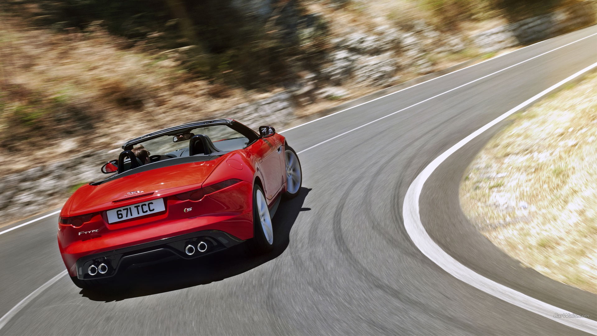 car, red cars, Jaguar F-Type, vehicle, 1080P, Jaguar (car), road, HD Wallpaper