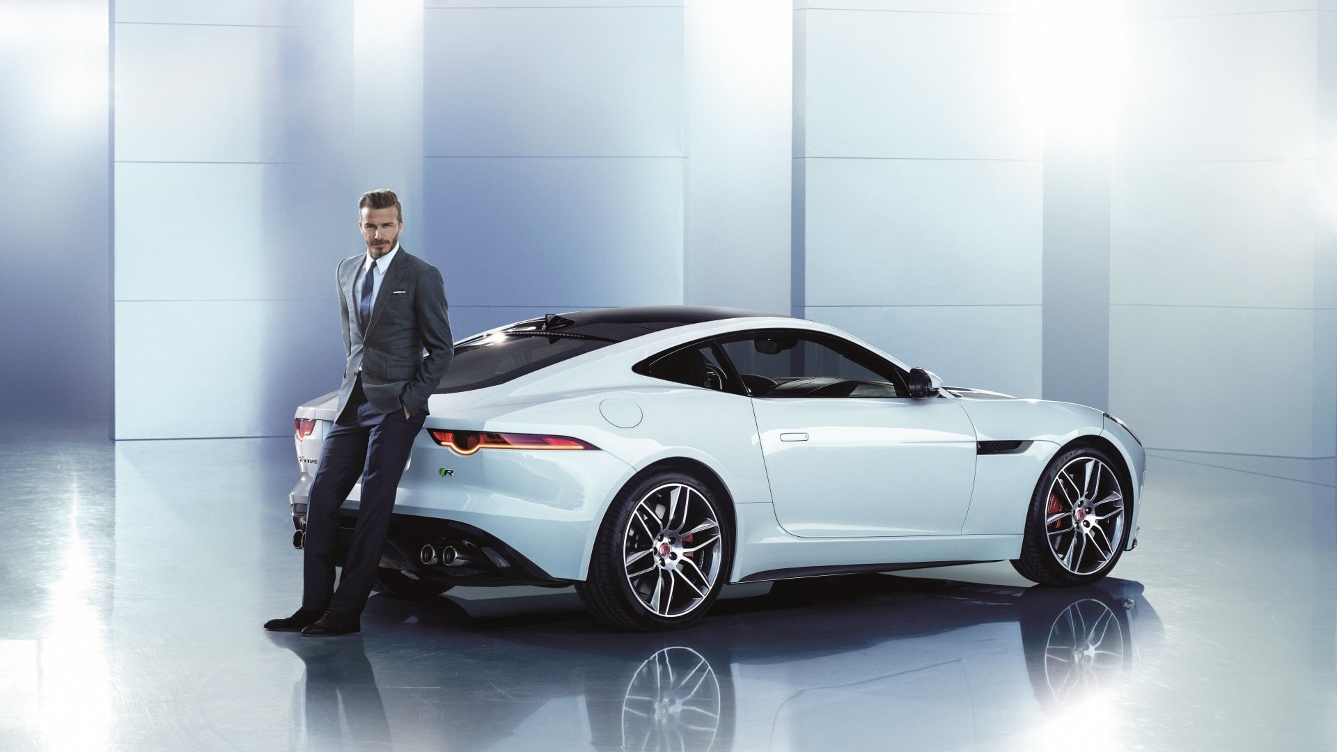 Sport Car, David Beckham, Car, Jaguar, 1080P, Jaguar F-Type, Jaguar Cars, White Car, HD Wallpaper
