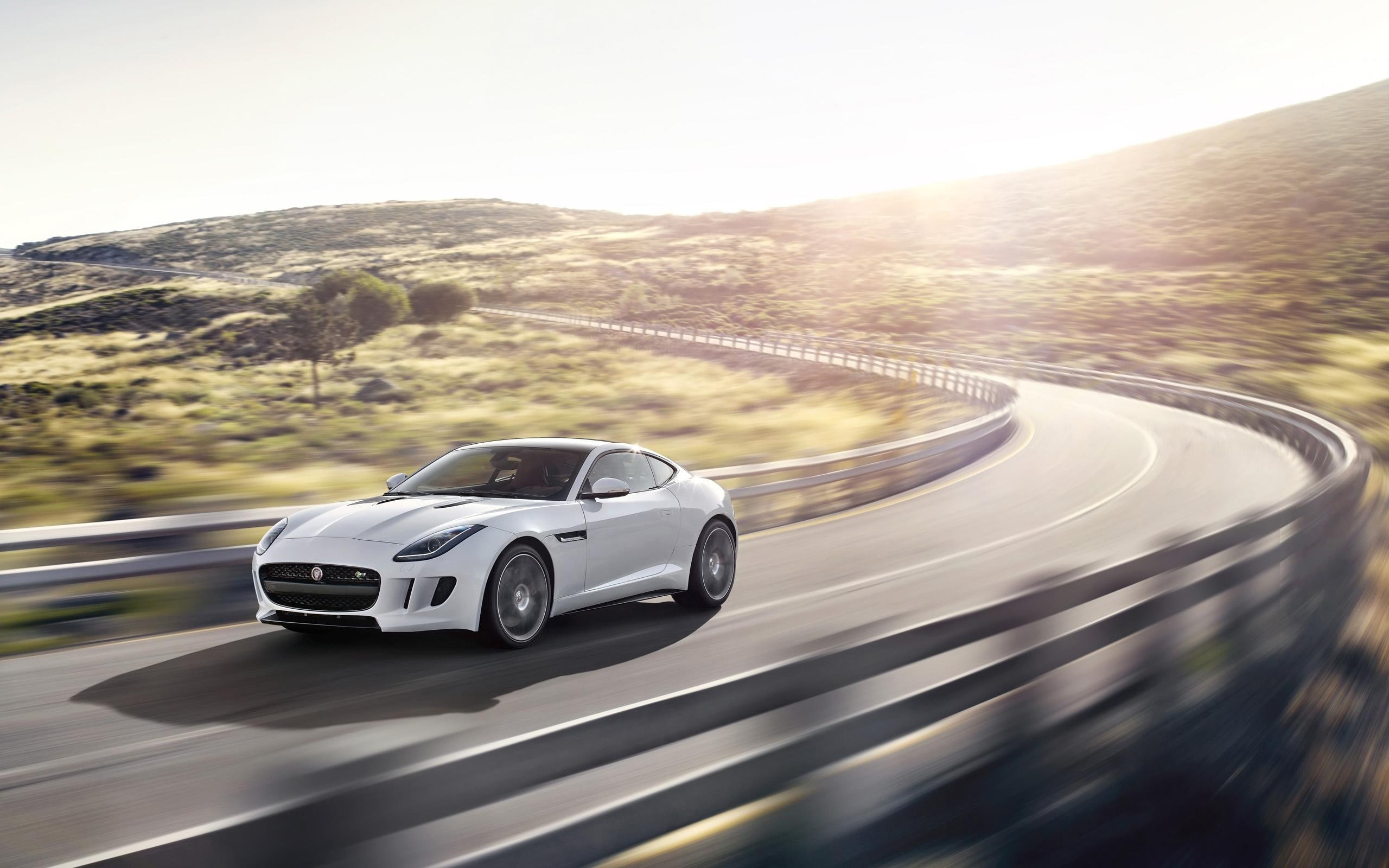coupe, cars, r, white, f, type, 2K, jaguar, 2014, HD Wallpaper