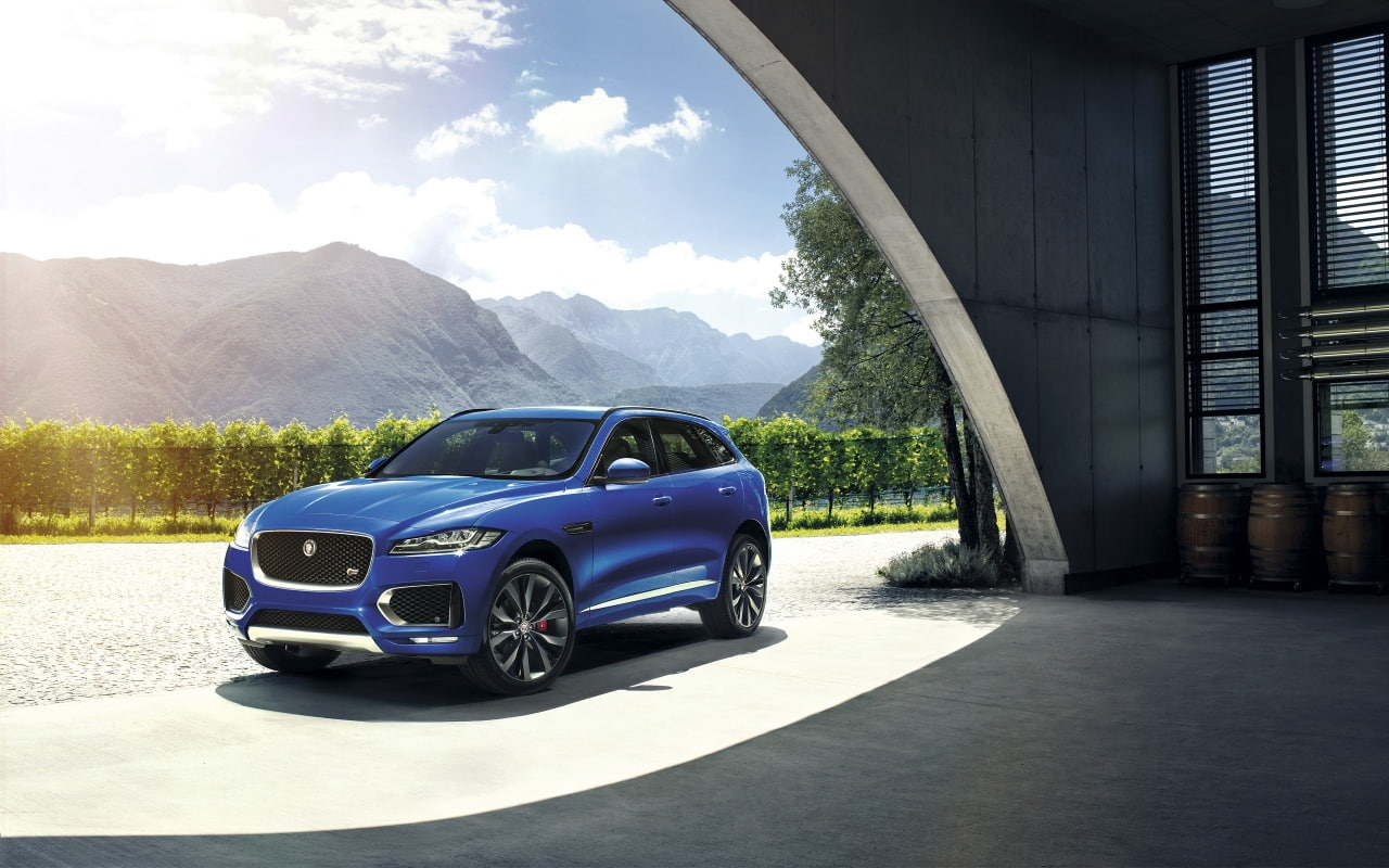 720P, blue, jaguar f pace, pace, outdoors, jaguar, blue car, f, car, HD Wallpaper