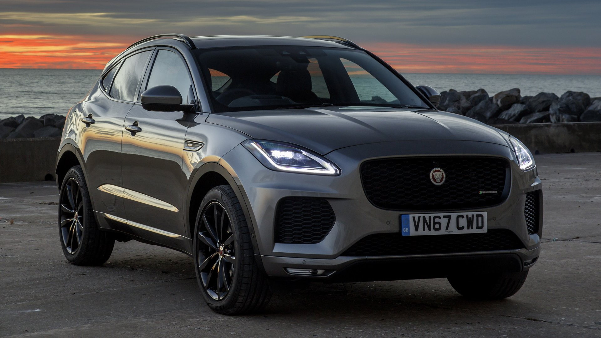 1080P, Jaguar, Jaguar E-Pace, Compact Car, Black Car, Car, SUV, Luxury Car, HD Wallpaper
