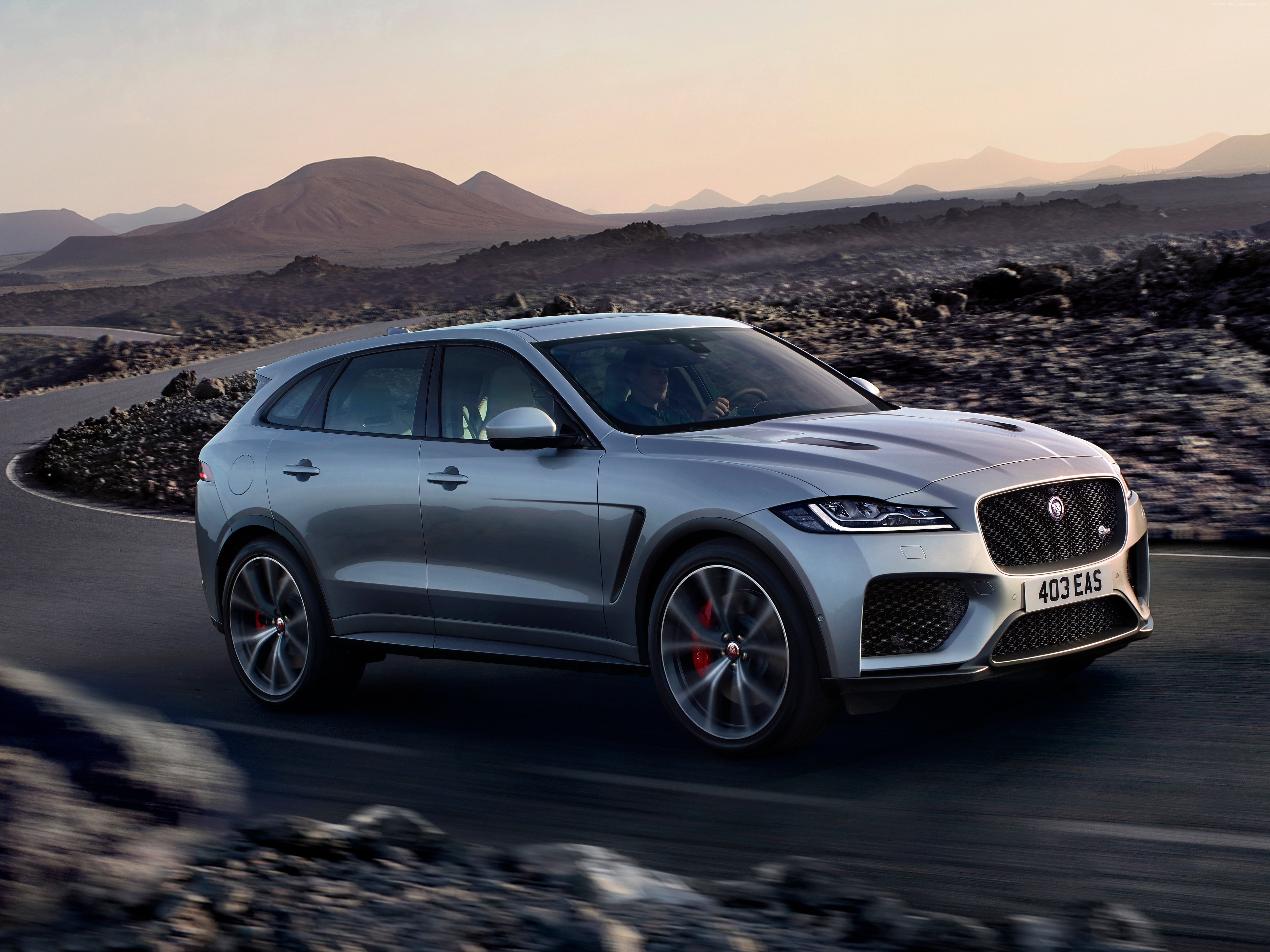 salt flat, land vehicle, road trip, nature, car, scenics - nature, sunset, travel, road, mountain, Jaguar F-Pace, sky, environment, mode of transportation, HD Wallpaper