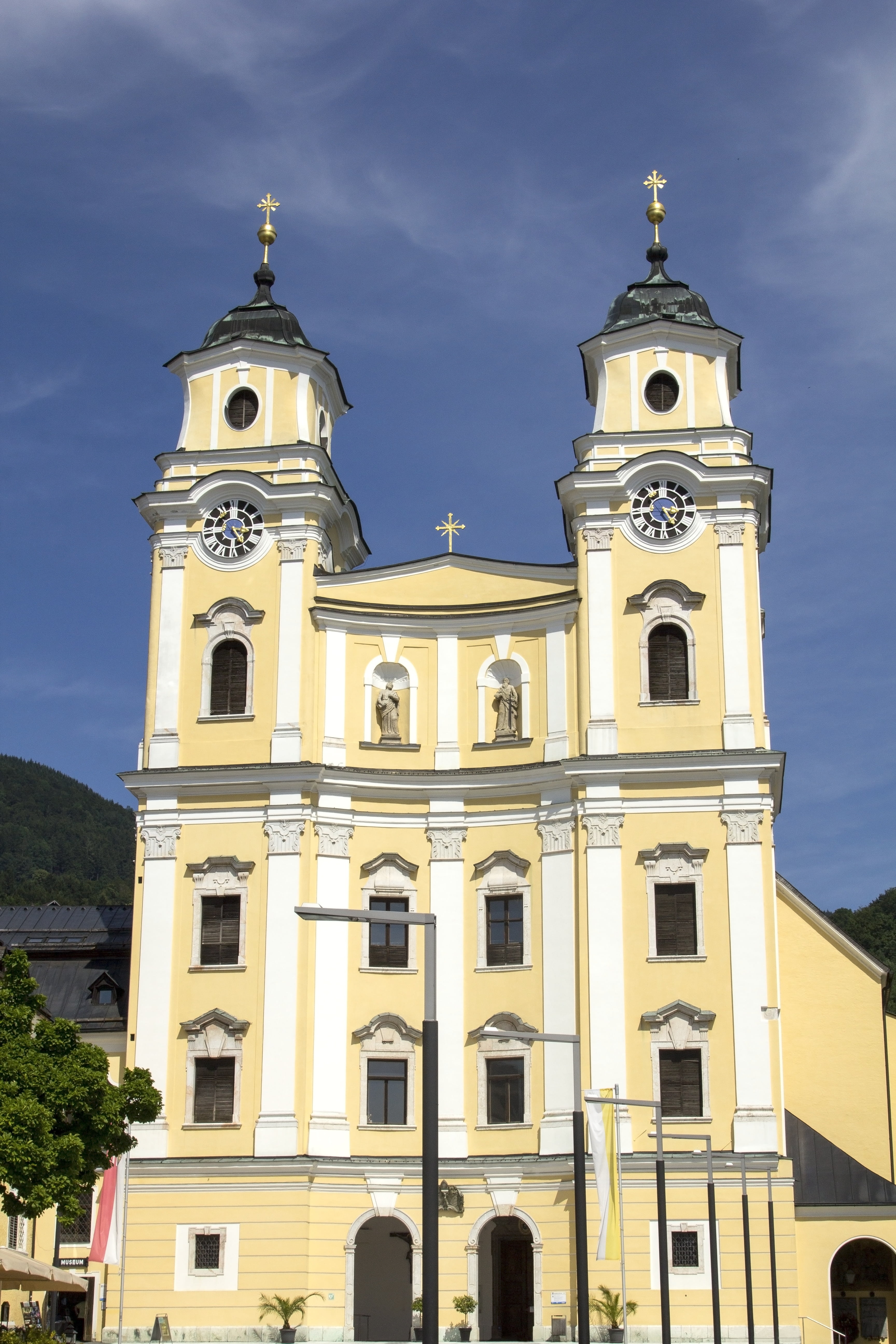 the past, tower, salzkammergut, upper, basilica, sightseeing, no people, built structure, spirituality, day, st michael, belief, summer, clock, sky, nature, Phone HD Wallpaper