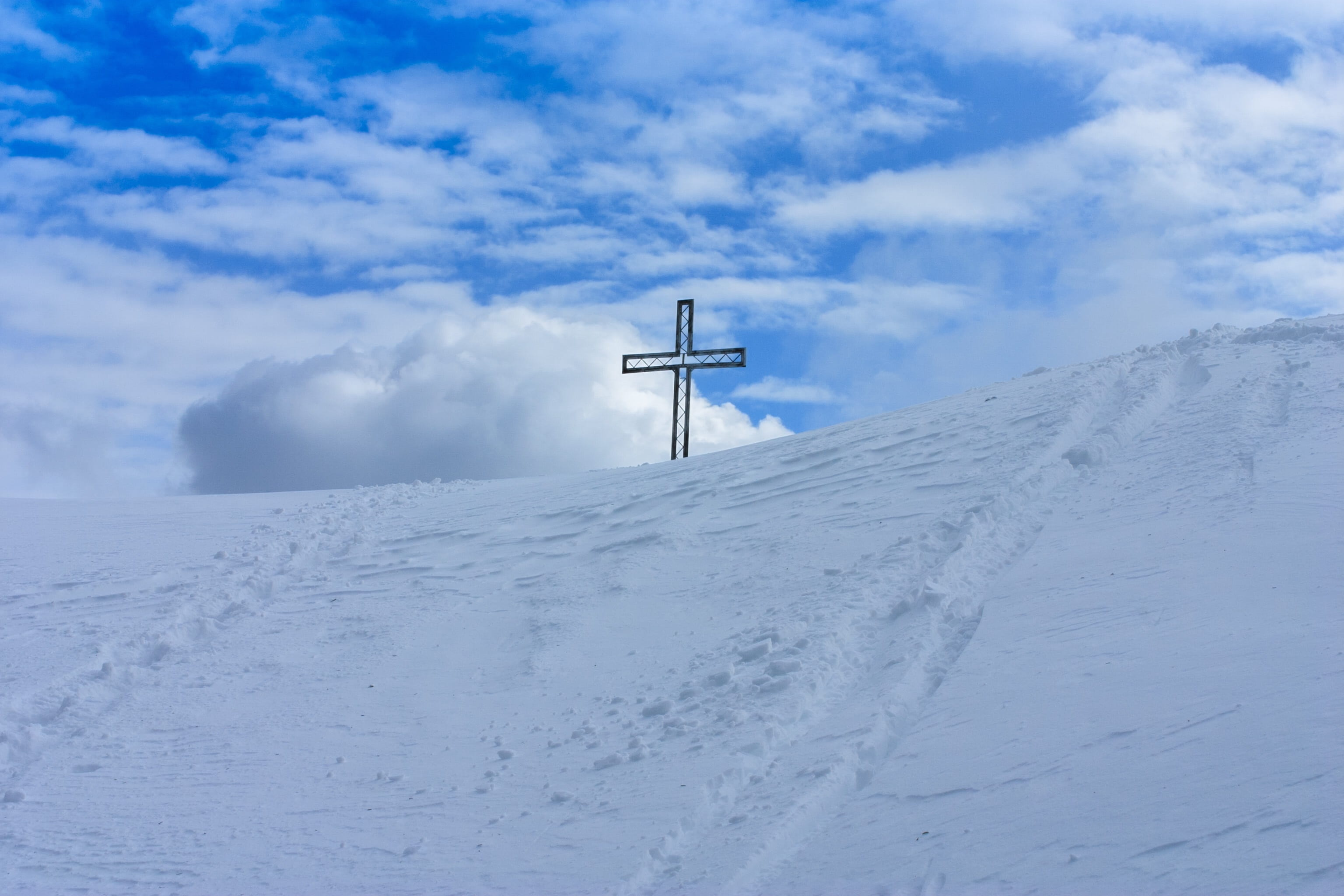 snow, no people, cross, beauty in nature, extreme weather, salzkammergut, clouds, environment, scenics - nature, nature, covering, day, 2K, tranquility, HD Wallpaper