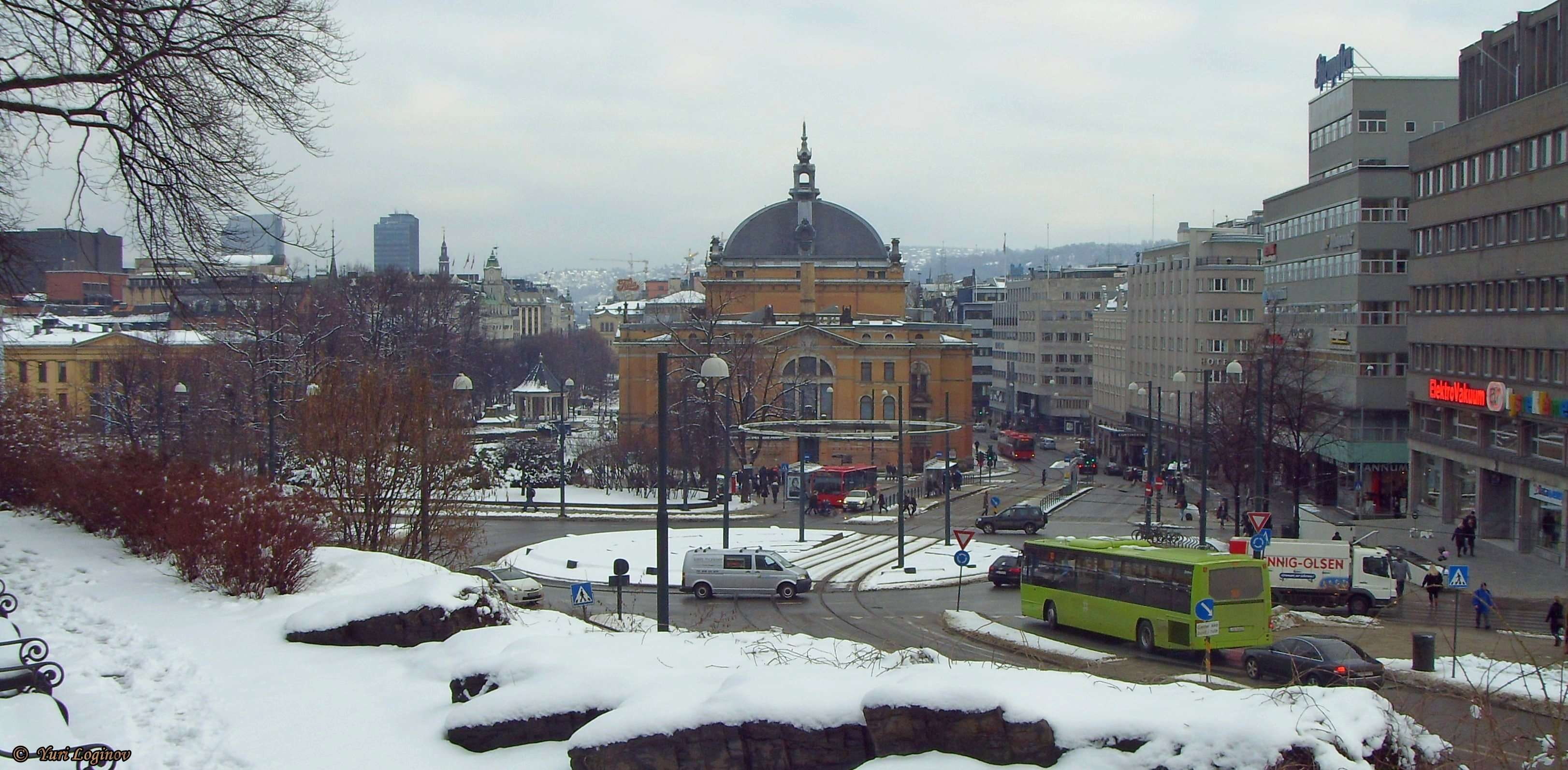 car, transportation, national theatre, cold temperature, street, oslo, motor vehicle, dome, plant, snow, winter, norway, sky, building exterior, built structure, HD Wallpaper